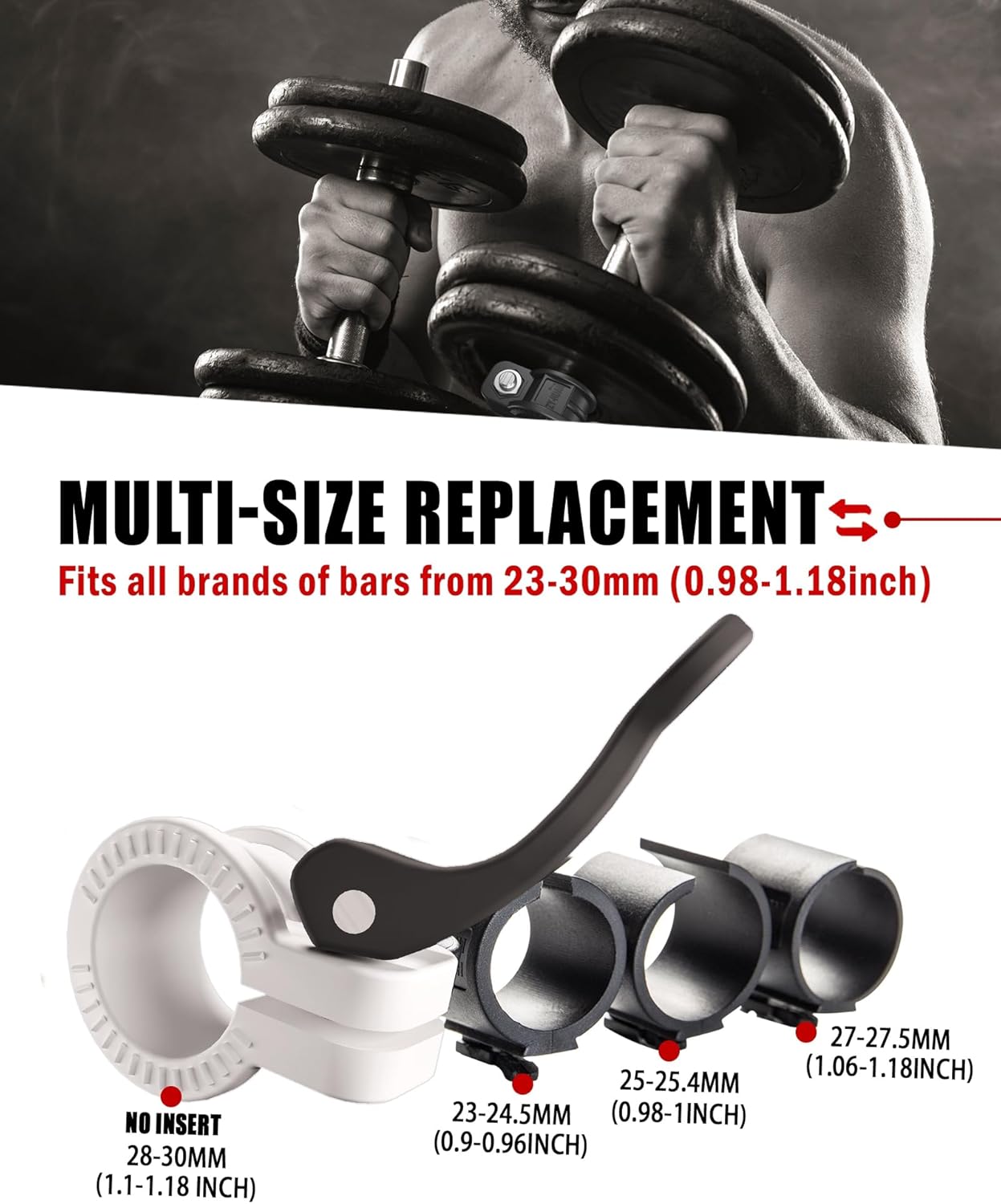 Mini Barbell Clips 1 inch I Multi-Size Adjustable Barbell Collar I 1 inch Barbell ClampsIQuick Release Weight Clips Pair of Locking for Dumbbell Bar