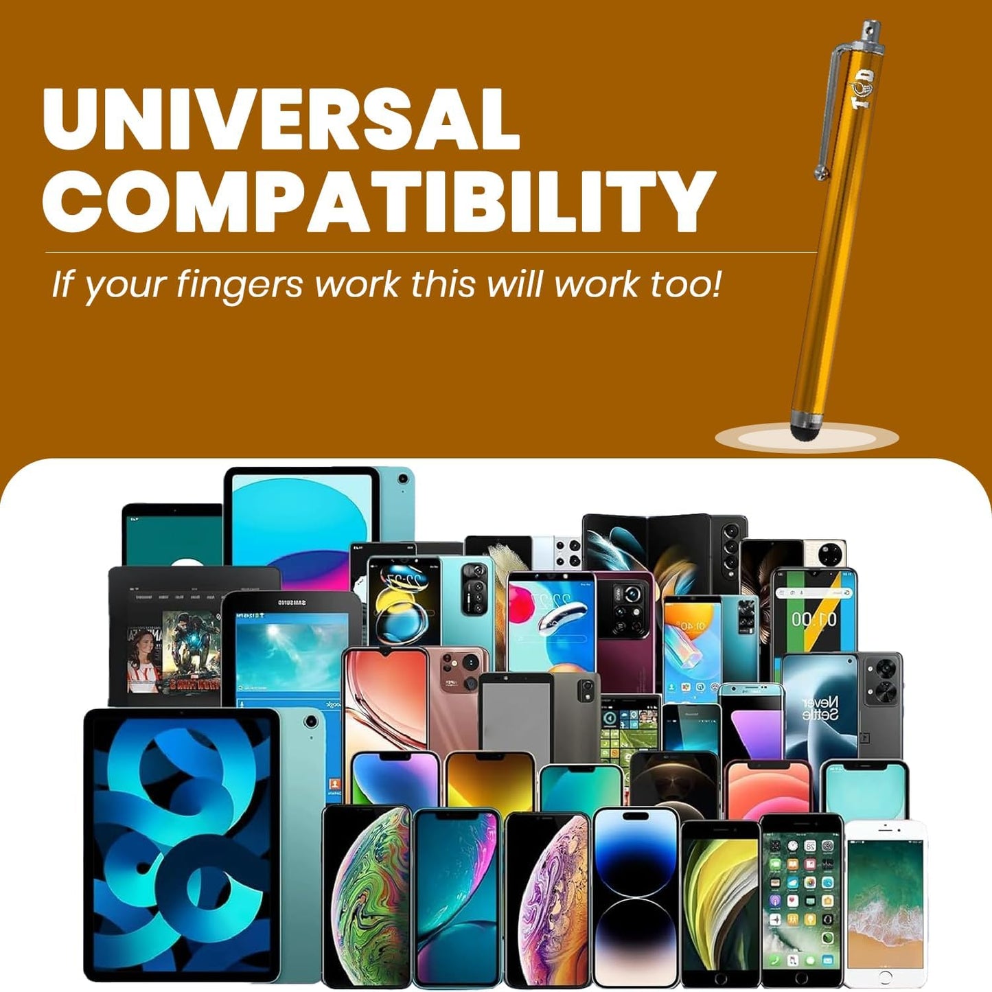 TCD 10-Pack Stylus Pen Set – Universal Capacitive Pen for iPad, iPhone, Tablet, Laptop – Premium Thick Rubber Tip Styluses for All Touchscreen Devices, Coral