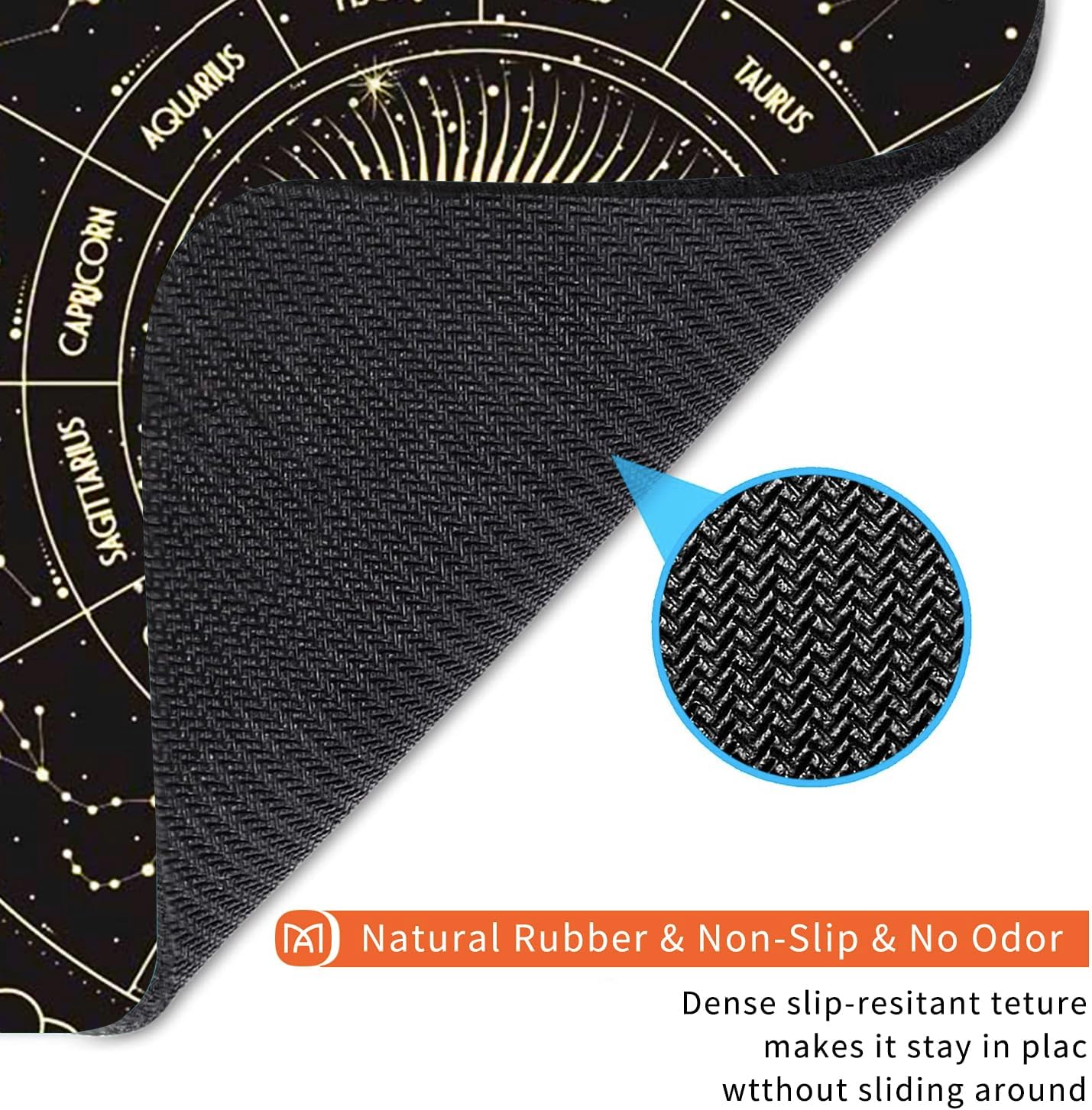 Square Mouse Pad Moon Sun, Personalized Premium-Textured Custom Mouse Mat Design, Washable Mousepad Cloth, Non-Slip Rubber Base Computer Mouse Pads for Wireless Mouse