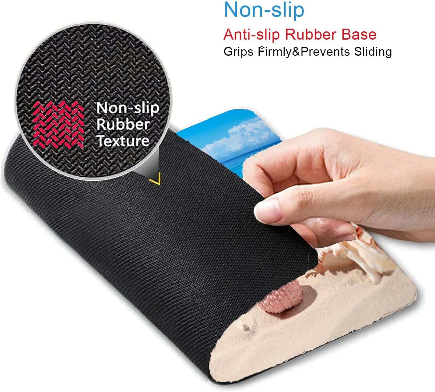 Sand Beach Mouse Pad,Cute Mouse pad,Custom Small Mouse Pads with Designs,Portable Office Non-Slip Rubber Base Wireless Mouse Pad for Laptop