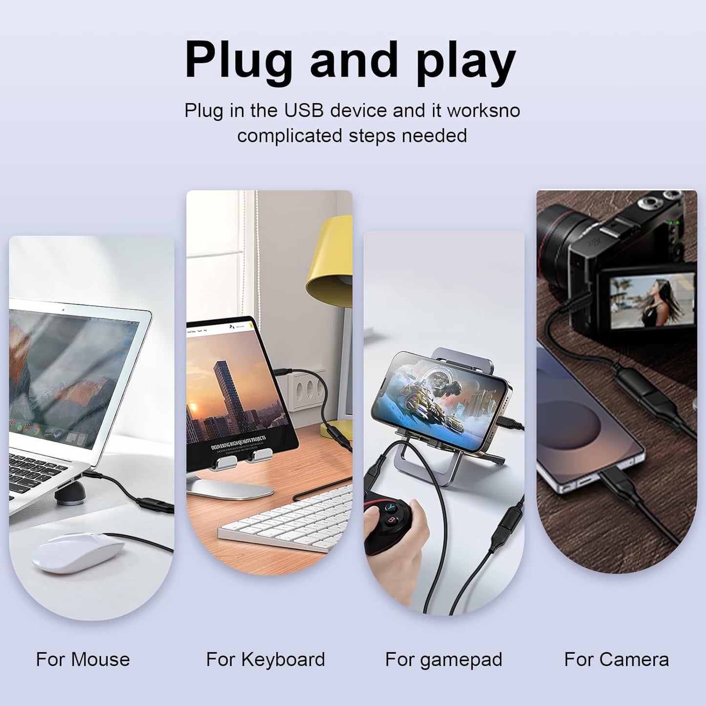 USB C to USB 3.0 Adapter, USB C Android Adapter Male to USB A Female OTG On The Go Cable for Samsung Galaxy S25 Edge Ultra S24 S23 S22 S21 S20 A36,Google Pixel 9 8 7 Pro,Moto G 5G 2025