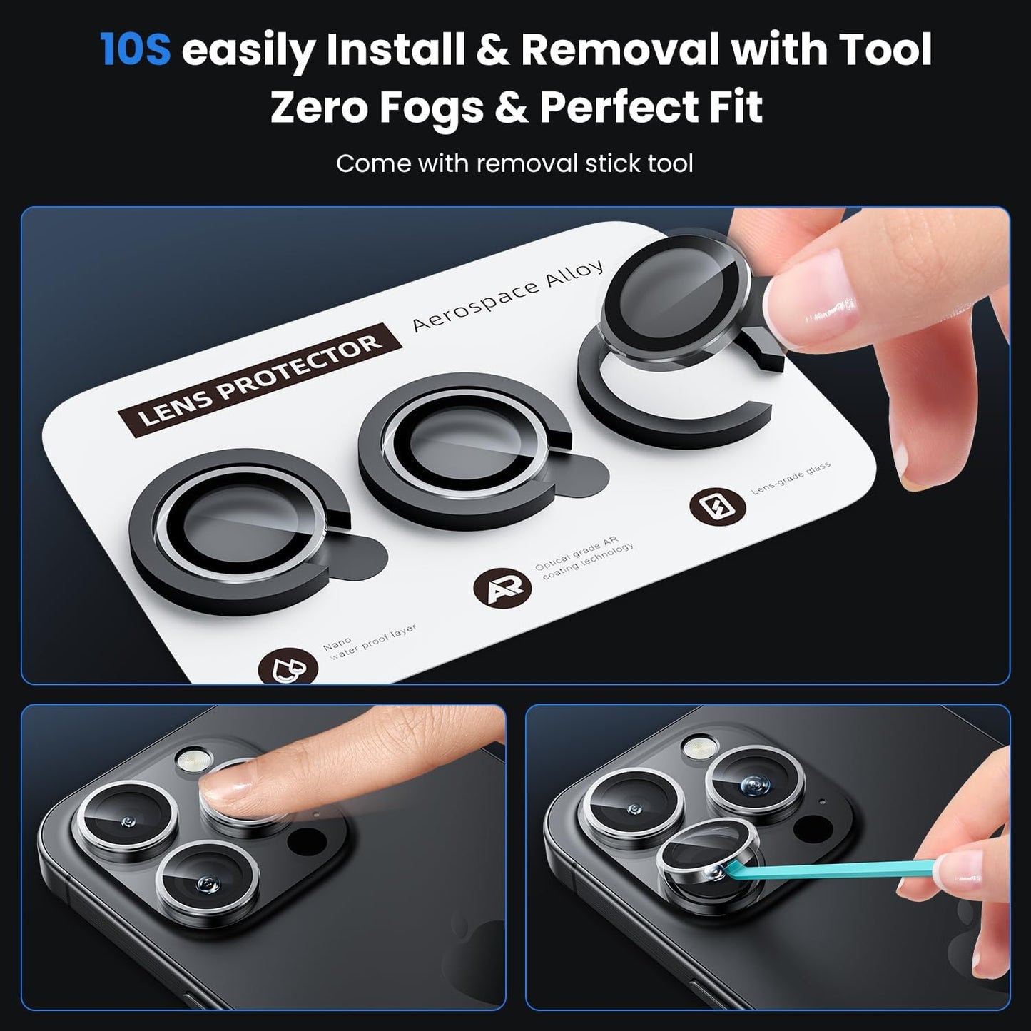 WSKEN for iPhone 16 Pro/iPhone 16 Pro Max Camera Lens Protector - [Original Shooting Model] Shatterproof Ultra HD Tempered Metal Glass Camera Screen Protector Cover Film Accessories