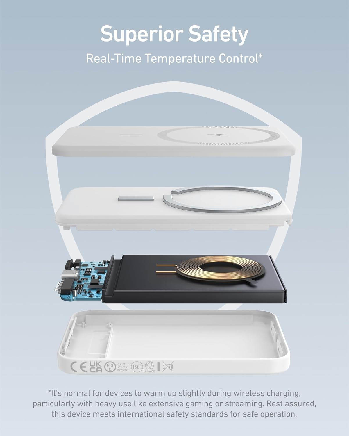 Anker 621 Magnetic Portable Charger (MagGo), 5,000mAh Wireless Power Bank with USB-C Cable, Magsafe-Compatible Battery Pack for iPhone 16/15/14/13/12 Series