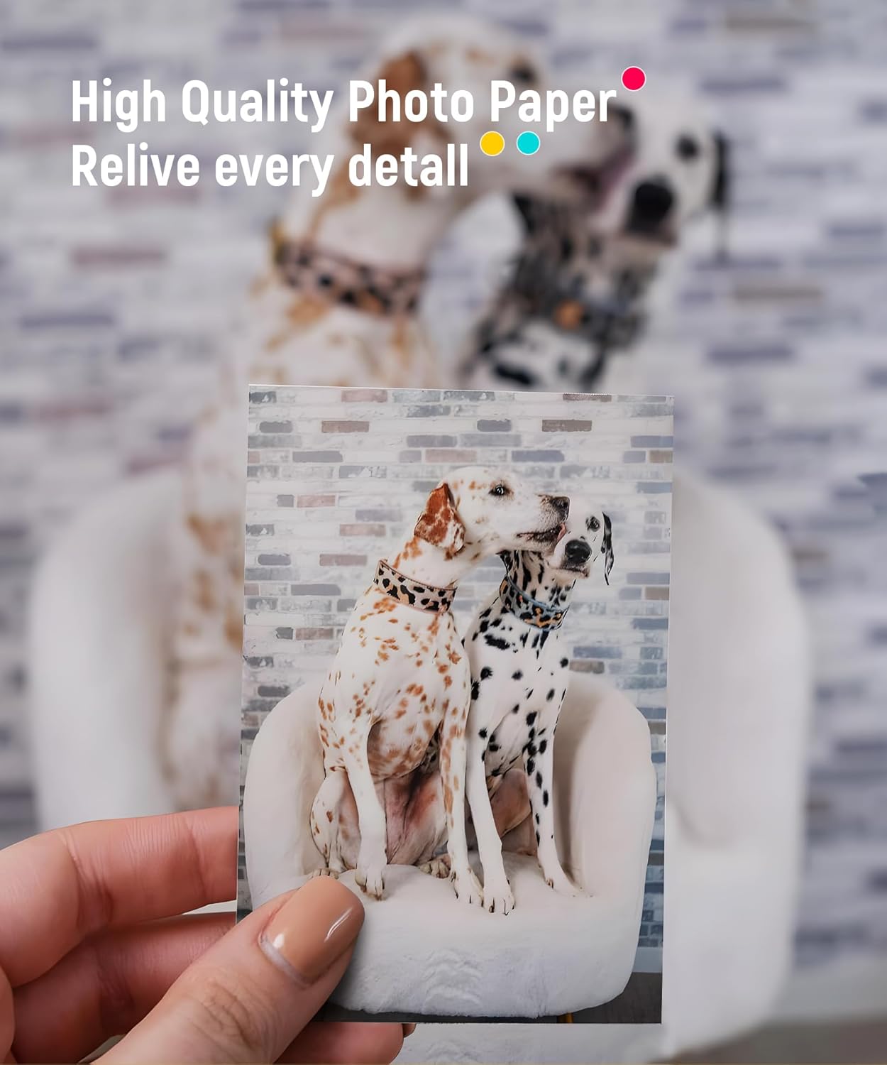 Liene Zink Photo Paper 2x3" 50 Sheets, Premium Photo Printer Paper w/Adhesive Back, Waterproof, Smudge Proof, Tear Proof, Instant Photo Paper