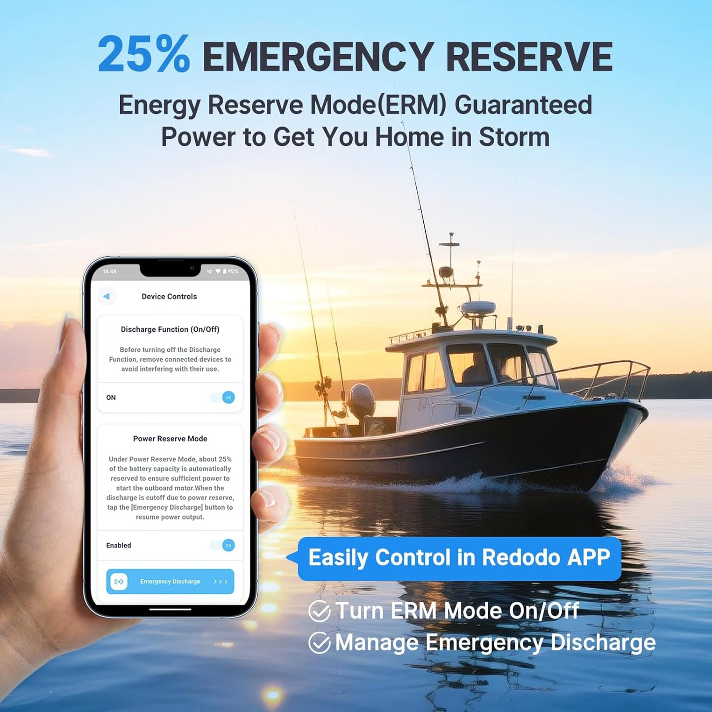 Redodo 12V 140Ah Dual Purpose Lithium Marine Battery, 1000CCA Group 31 Bluetooth Starting Battery with Self Heating, 2 Pack