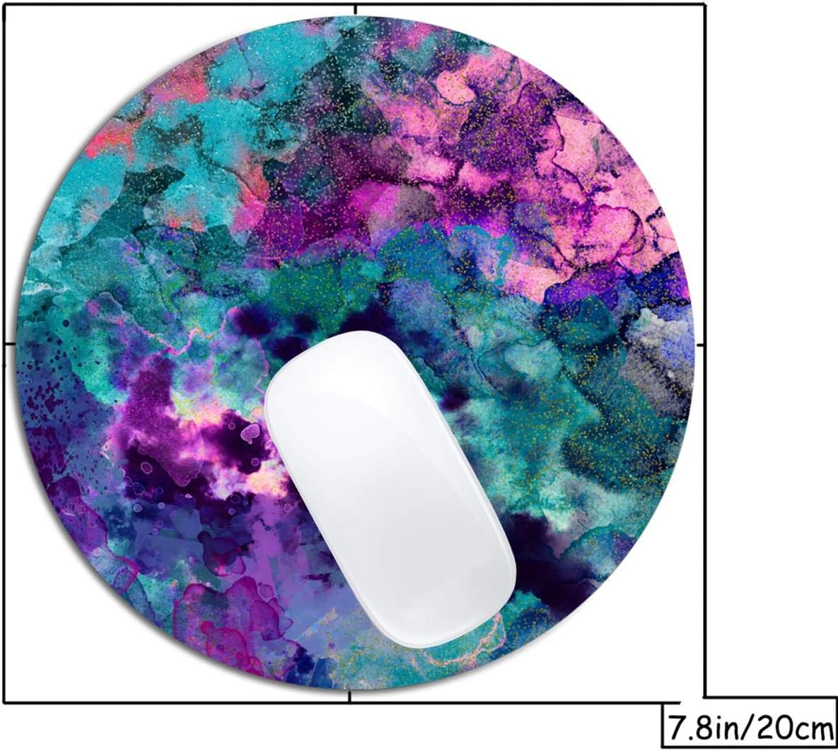 Inky Watercolor Painting Mouse Pad Round Non-Slip Rubber Mousepad Laptop Office Computer Decor Cute Desk Accessories Customized Design Mouse Pad