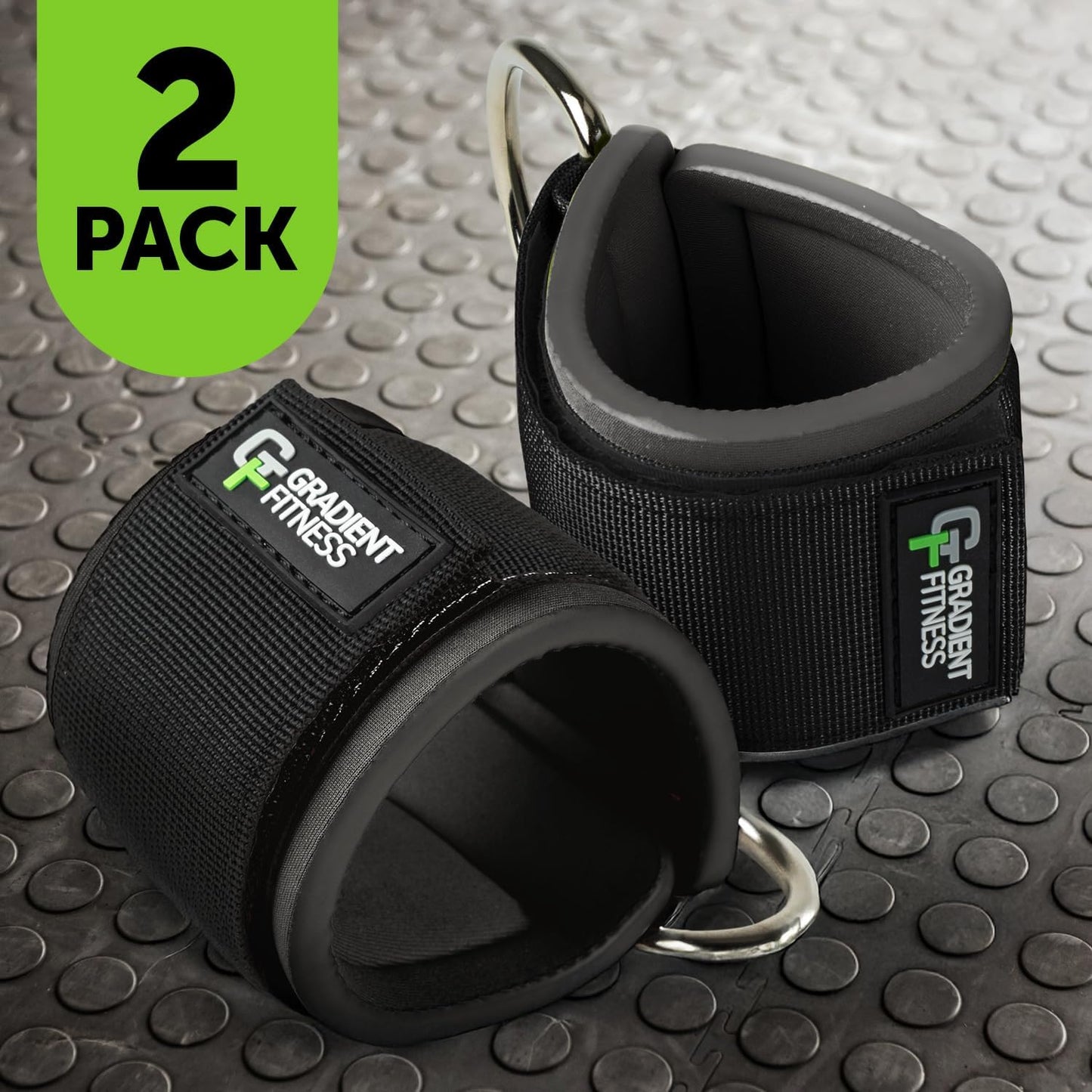 Gradient Fitness Ankle Straps (2 Pack) | Ankle Strap for Cable Machine, Ankle Bands for Working Out, Cable Ankle Strap