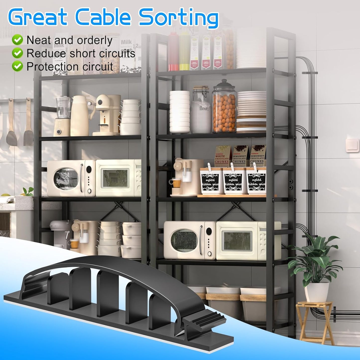 XHF 30pcs Adhesive Cable Wire Clips Black, Outdoor Cable Management Wire Organizer Cord Holder for Under Desk, Car, Wall, TV PC Ethernet Cable