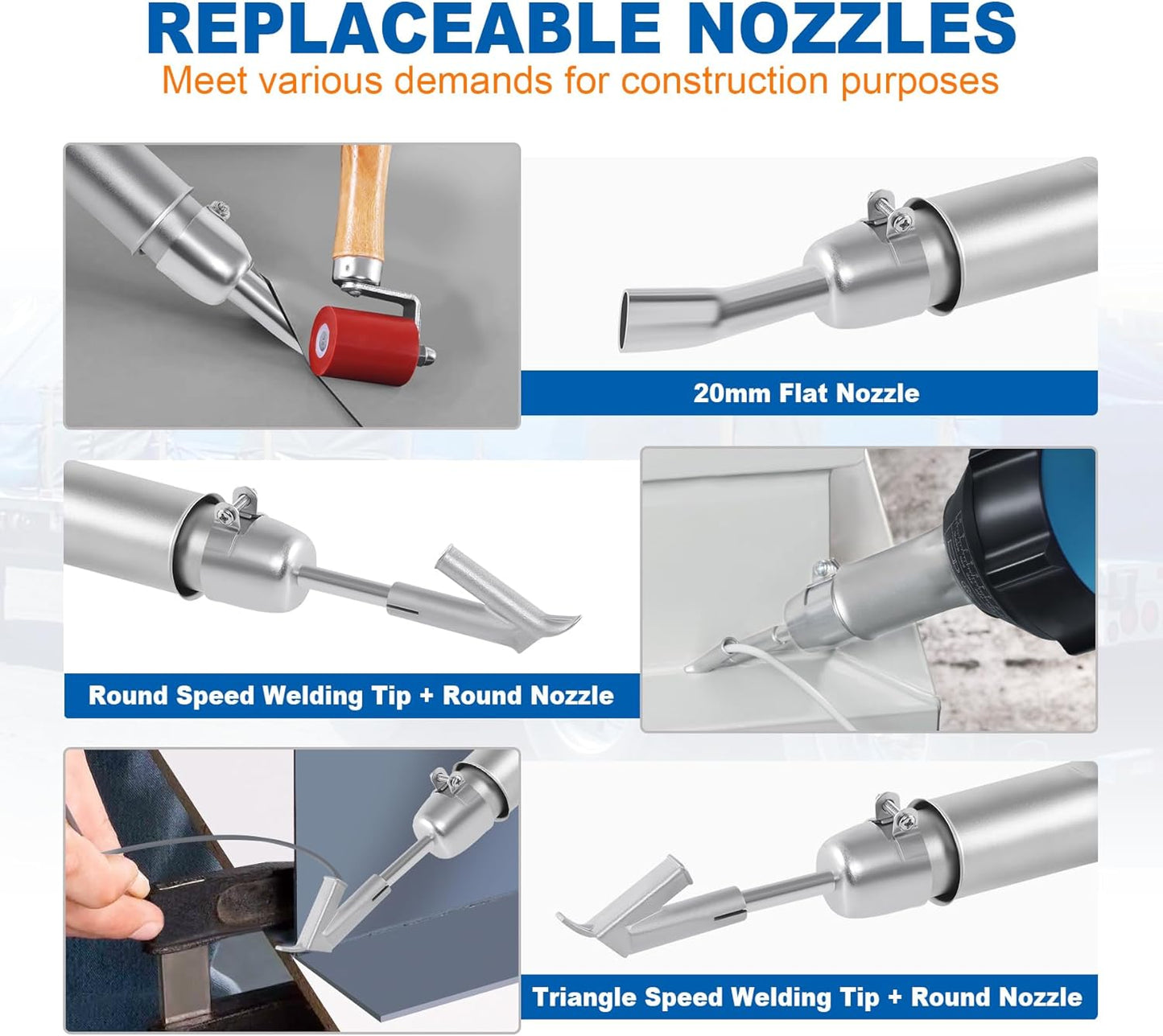 Iglobalbuy 1600W Hot Air Welder Heating Gun Kit, Handheld Hot Air Vinyl PVC TPO Welding Heating Gun Torch Tools kit with Various Nozzles Carrying Case