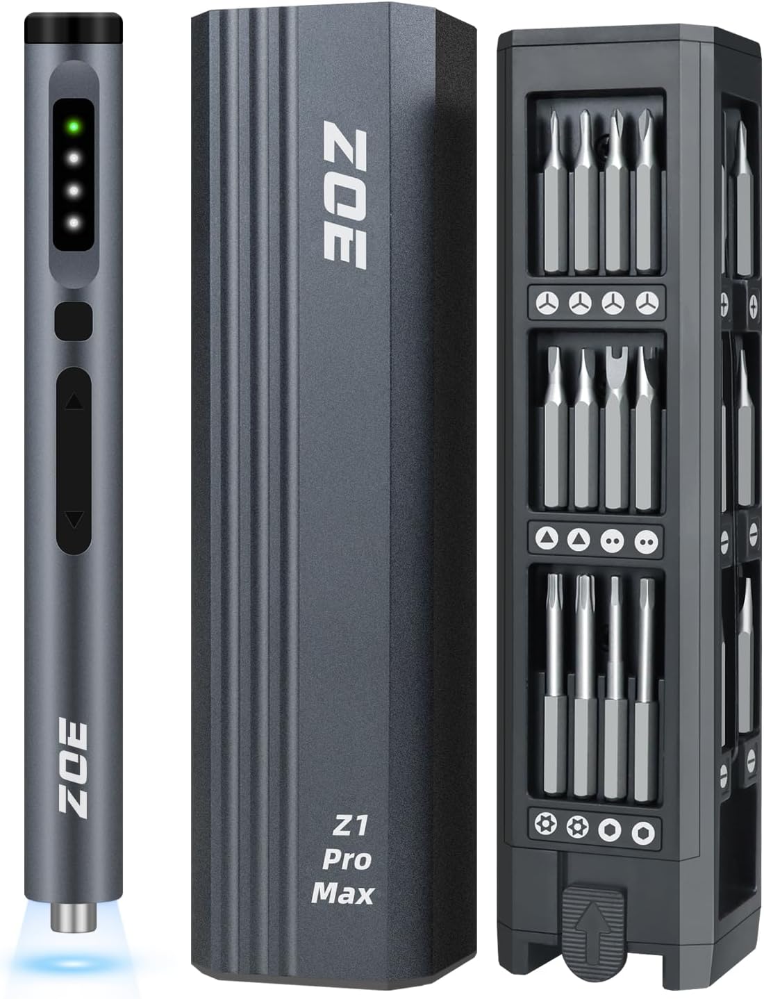ZOE Electric Screwdriver, Mini Precision Screwdriver Set Cordless Screw driver Kit Small Power Magnetic Storage Bits, Settings Repair Tool Kit for Electronics Laptop Phone Camera Glasses Watch