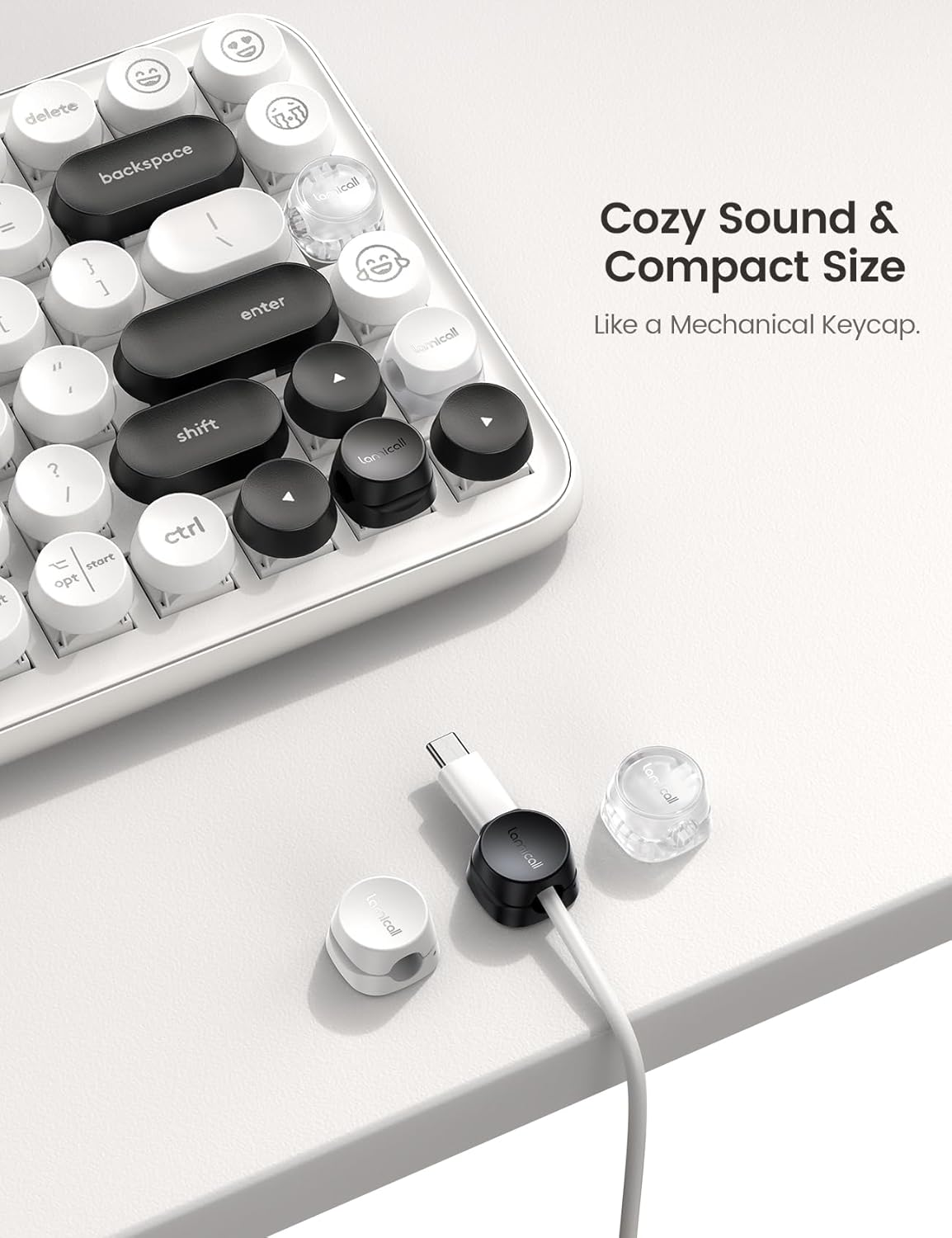 6Pack Cord Organizer, Office Desk Accessories - Lamicall Clear Cable Management Clips, Home Workspace Halloween Organization Accessories, Nightstand Desk Decor, Dorm Room Desktop Gadget Essentials