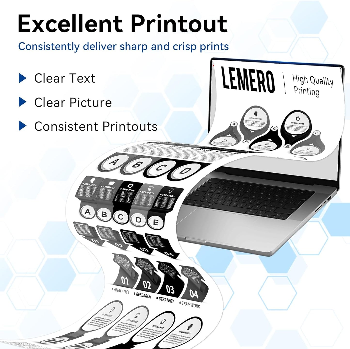 LEMERO Compatible Toner Cartridge Replacement for Brother TN830XL TN830 XL High Yield Toner Cartridge Work with DCP-L2640DW HL-L2460DW HL-L2480DW HL-L2405W MFC-L2820DW Printer 830XL 4-Black