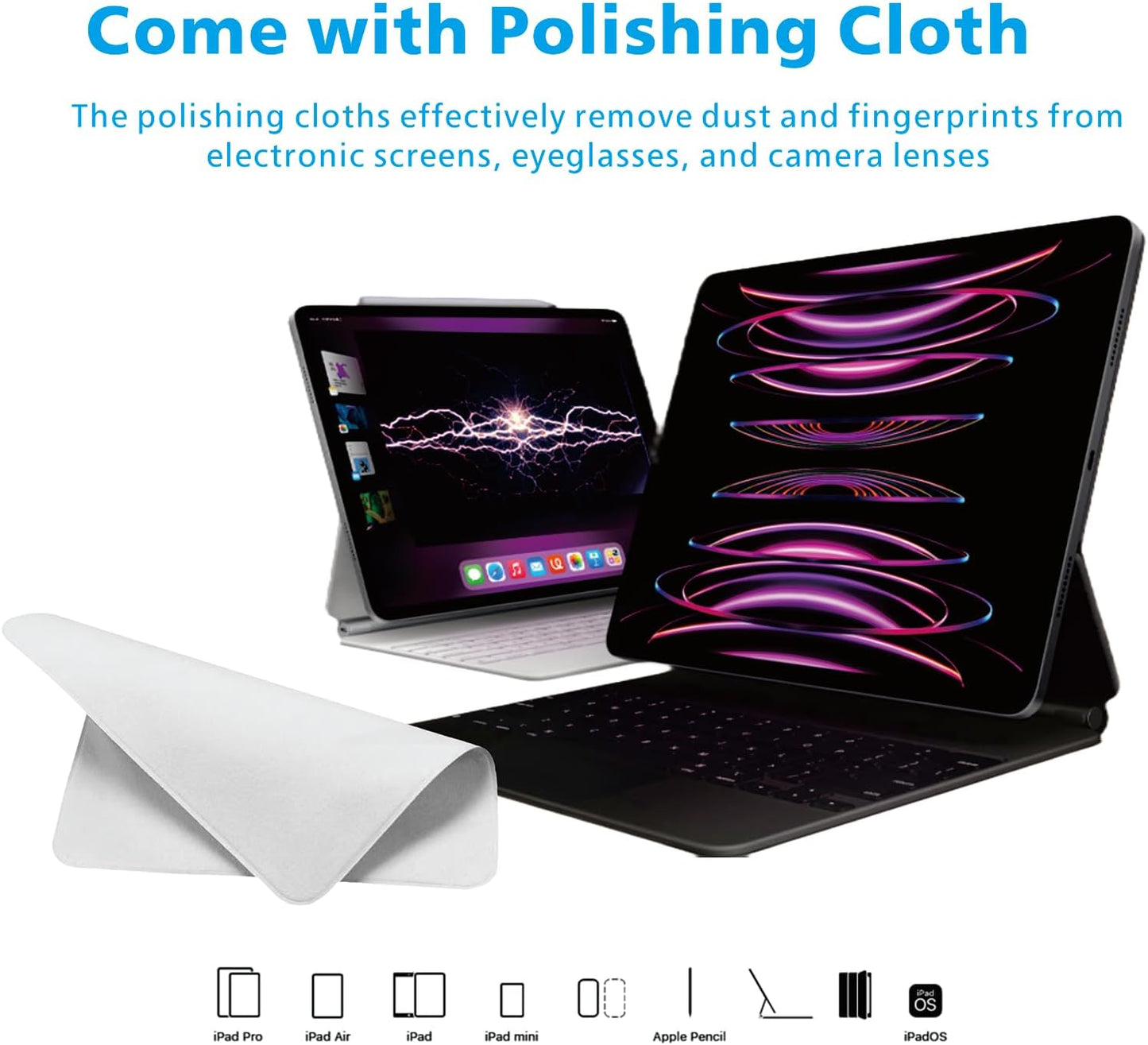 Stylus Pen for iPad11/10/9thGen,with Polishing Cloth,Tilt Sensitivity,Palm Rejection,for Pad Air11/13inch(M3/2), iPad Pro11/13/inch (M4),iPad Mini6/5th,iPad Pro 11/12.9 inch