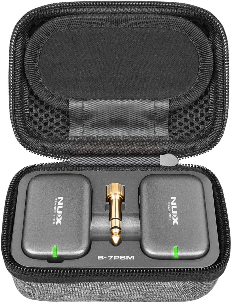 NUX B-7PSM 5.8 GHz Wireless in-Ear Monitor System, Stereo IEM,Charging Case Included, Stereo Audio transmitting, Designed for Live Shows and Band Rehearsals,not Suitable for Personal Silent Practice