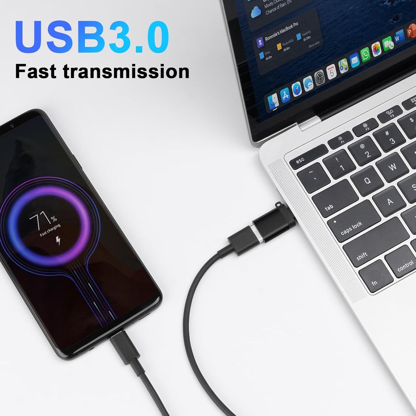 BORLTER CLAMP OTG Micro/USB-C Adapter 2Pack, USB C to USB Adapter 3.0, Micro USB Adapter Perfect for Google, MacBook,Samsung Galaxy, iPad and More.