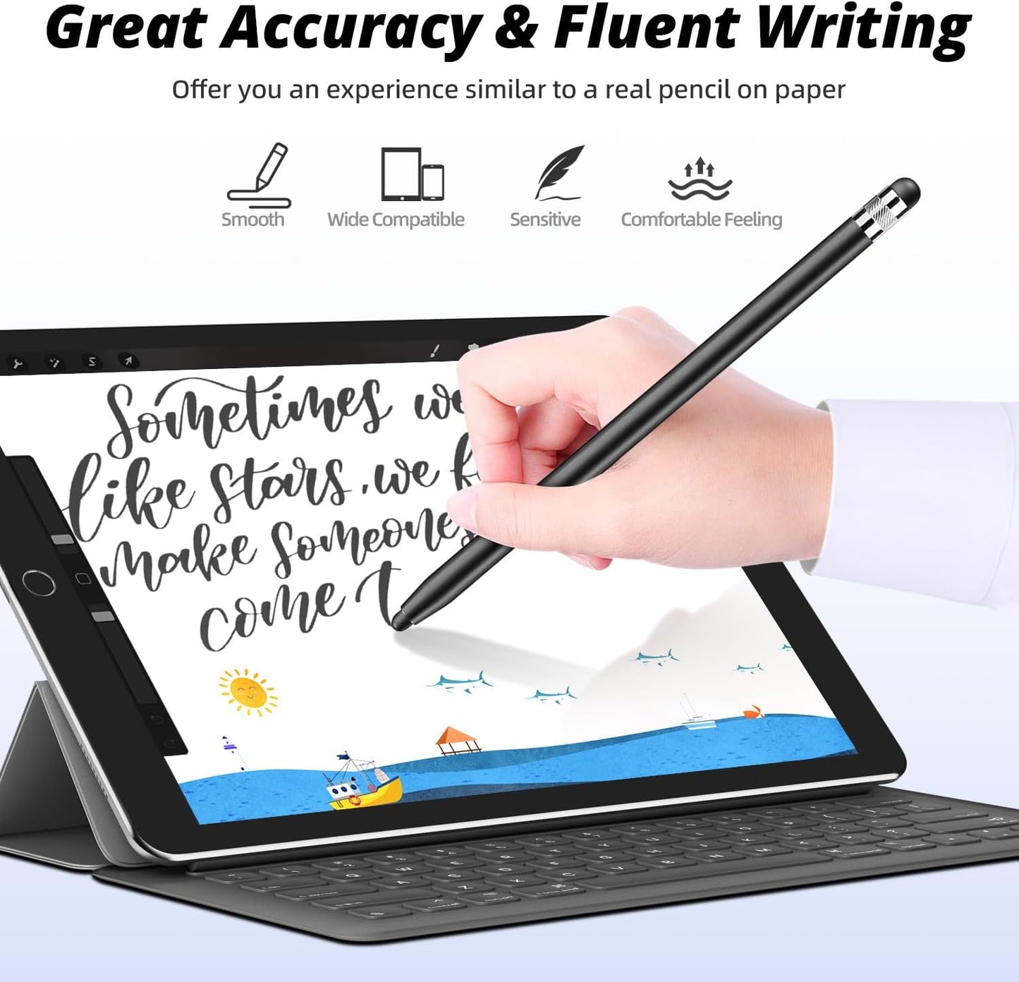 Rubber Tips for Stylus Pens (15 Pair, 0.2'' & 0.28'') Replacement nibs for Touch Screen Pen,Soft,No Scratches,Universal Stylus Ends