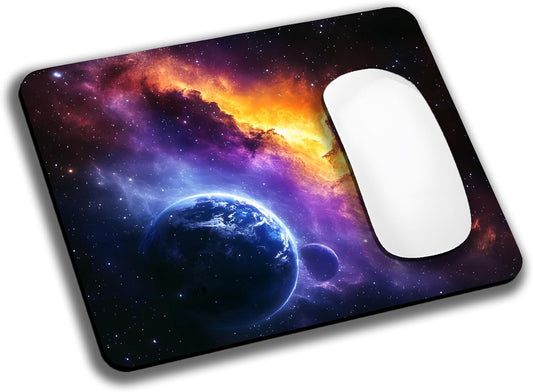 Nebula Galaxy Space Mouse Pads for Desk, Portable Wireless Computer Mouse pad Small Design with Women, Non-Slip Rubber Base Laptop Mousepad 9.5" x 7.9" Smooth Surface for Office & Travel