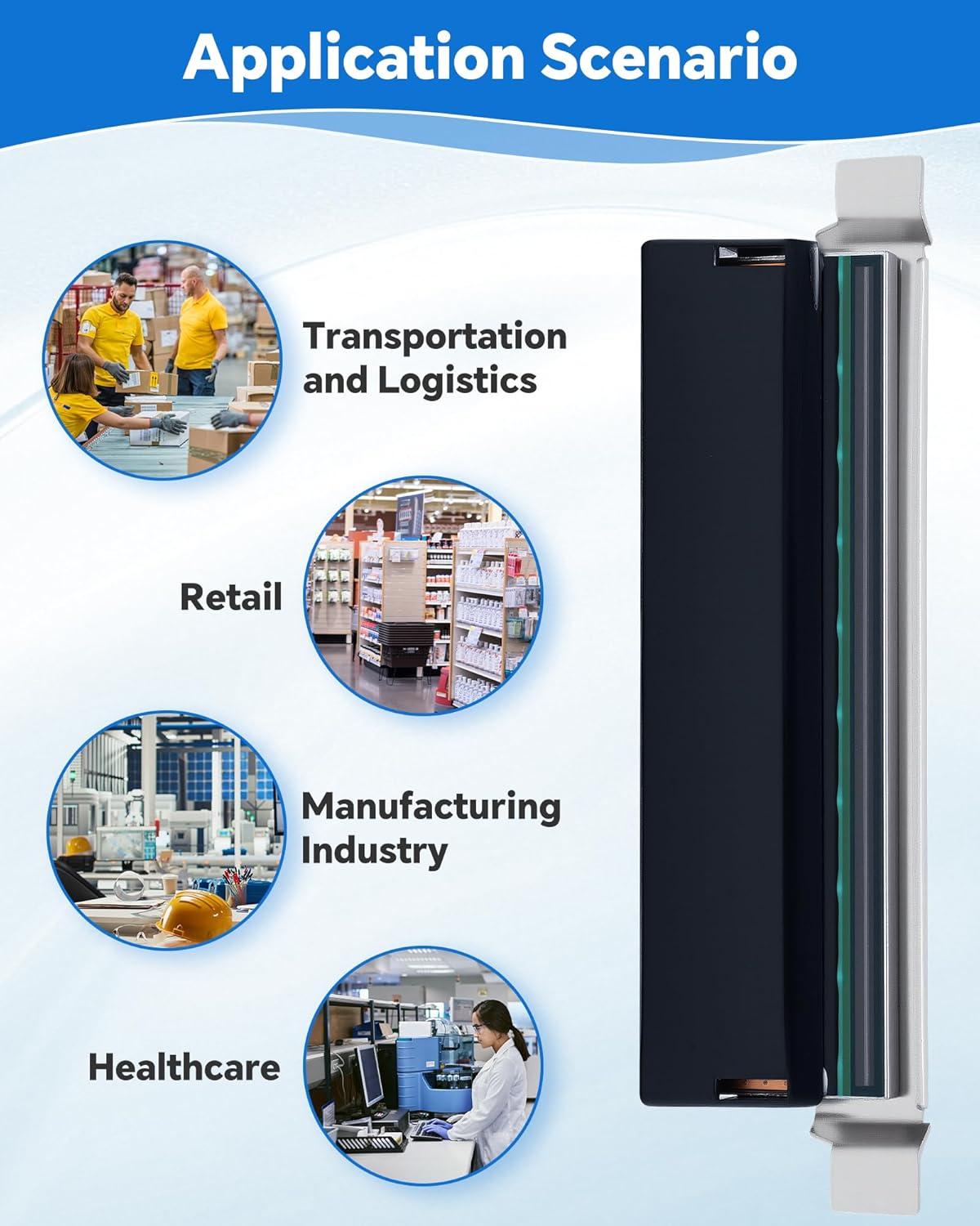 P1123335-013 Genuine Print Head for Zebra ZT111 ZT211 ZT231, New Printhead for Zebra Barcode Thermal Label Industrial Printer 300dpi OEM Replacement P112217-10