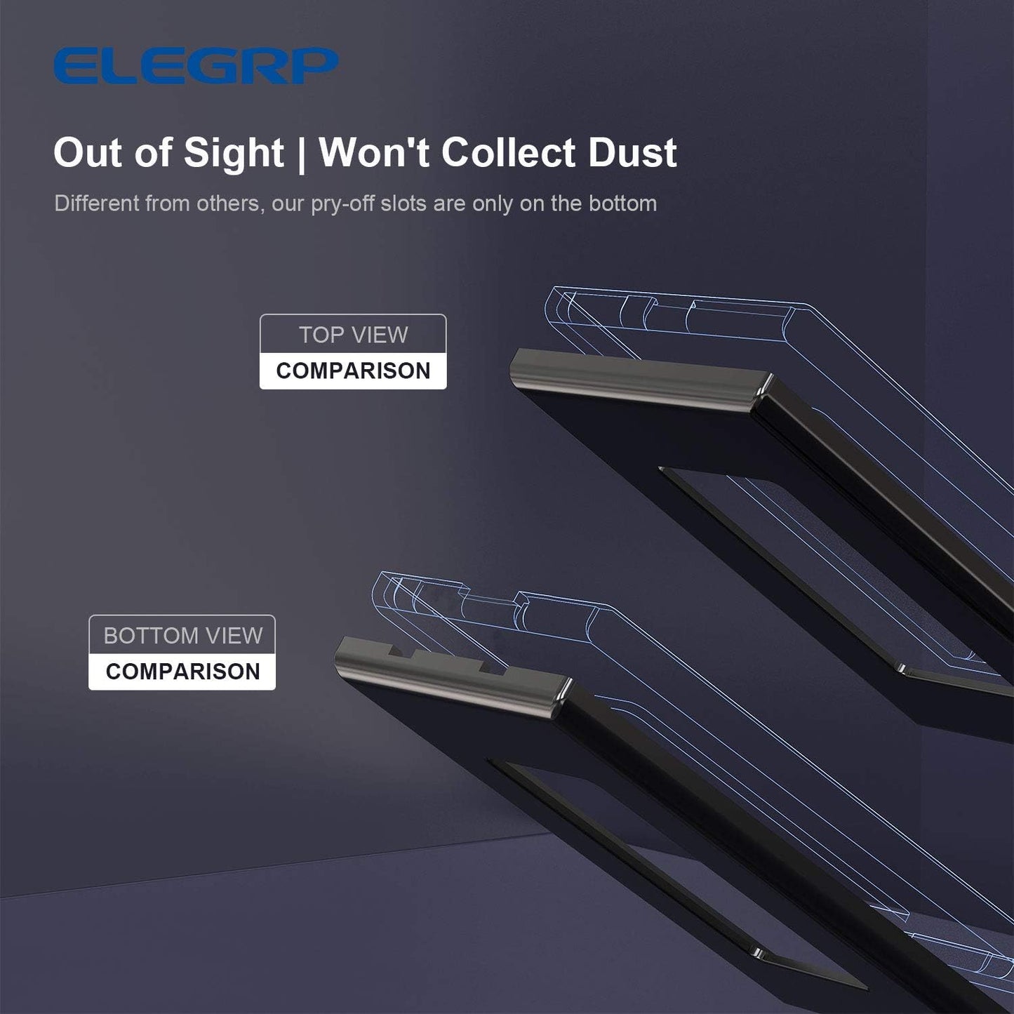 ELEGRP 1-Gang Screwless Decorative Wall Plates, Standard Size Unbreakable Thermoplastic Faceplate Cover for Decorator Receptacle Outlet Switch, UL Listed (10 Pack, Glossy Black)