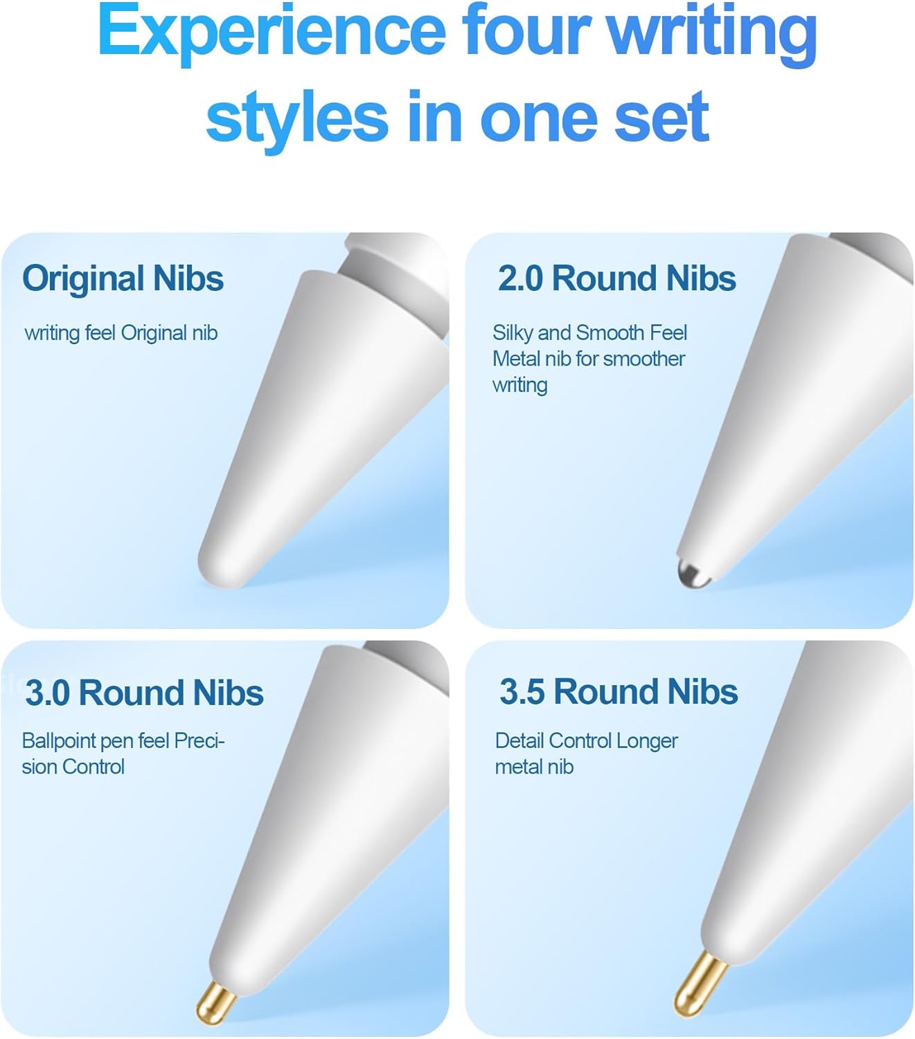 Replacement Tips for Apple Pencil Accessories - 8 Pack Mix Replacement Pencil Tips for Apple Pencil 2nd/ 1st Gen/USB-C/Pencil Pro