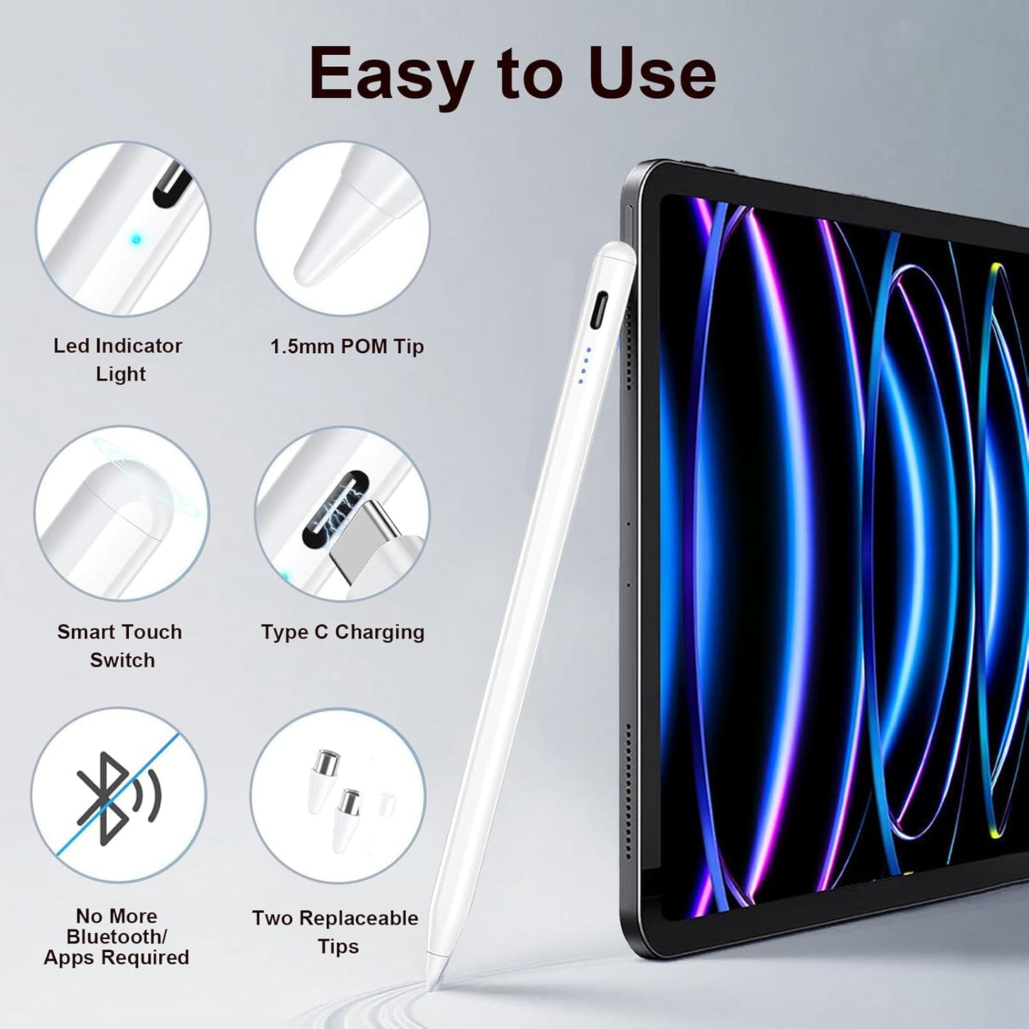 2 Pieces AMZ Fire Max 11 Pen Tablet Stylus Pen for AMZ Fire HD 10 Fire HD 8 Stylists Tablets Touch Screen Pencil (Blue)