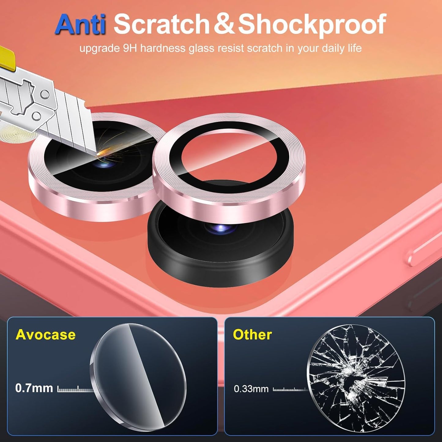 for Samsung Galaxy Z Flip 7 Camera Lens Protector, Individual Metal Ring Tempered Glass Lens Cover, [Strong Adsorption] Scratch Resistant Ultra-Thin HD Clear Lens Cover, 1 Set-Pink