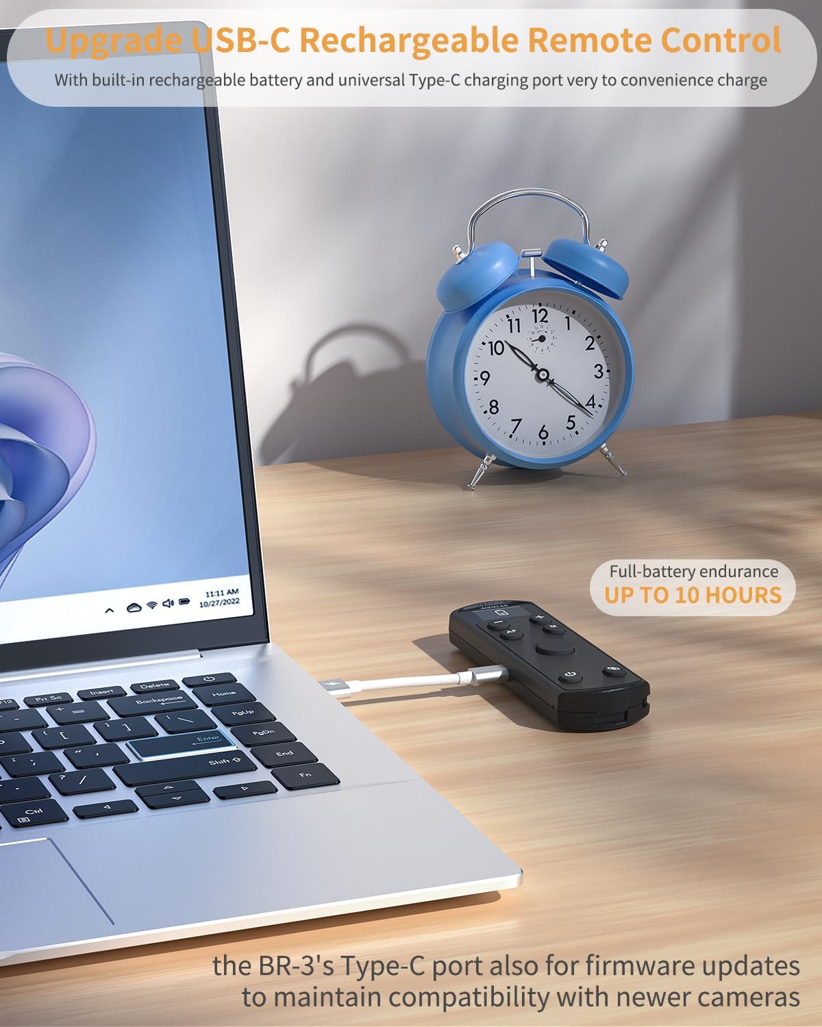 for Canon Wireless Camera Remote Control - Aodelan Rechargeable Shutter Release with OLED Screen for R3/ R10/ M50/ EOS M6 Mark II/R/RP /90D /6D Mark II /R5/T7i/G7 X Mark III;Replaces BR-E1 (White)