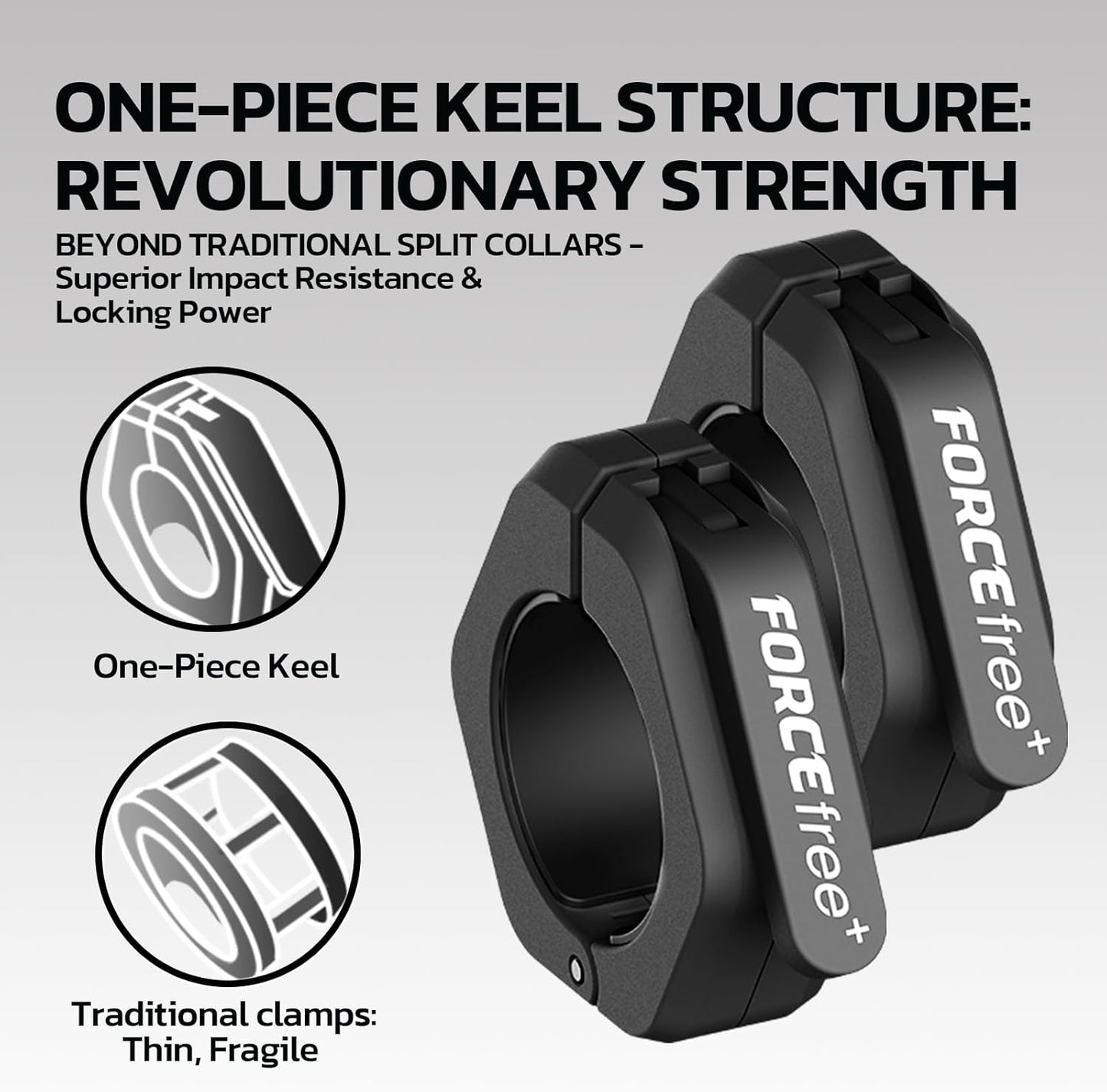 Barbell Clips (Pair), Barbell Clamps, Quick Release Olympic Barbell Clamps with Anti Slip TPR Grip, Barbell Collars for Secure Weightlifting & Powerlifting