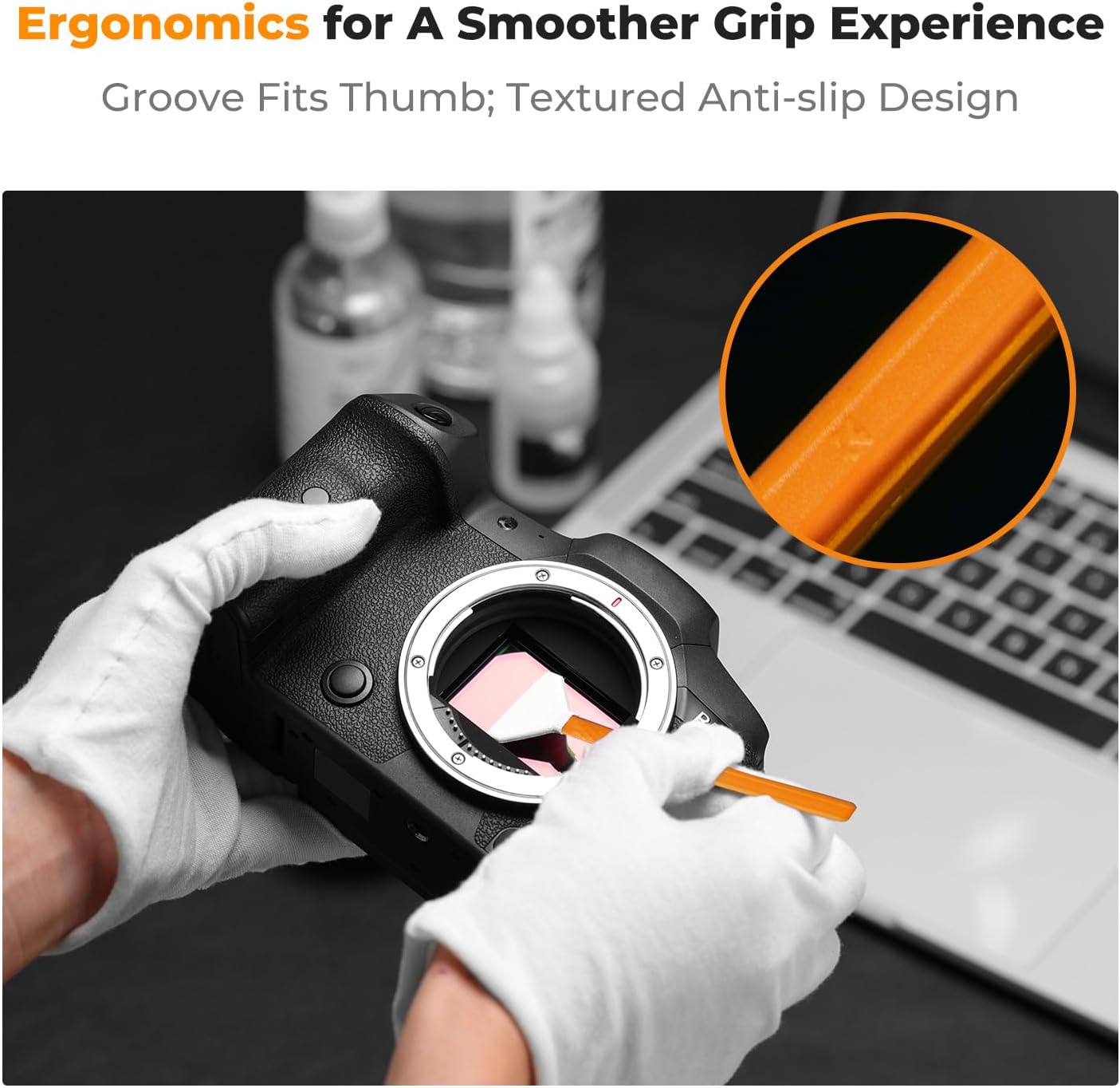 K&F Concept 6 Pack APS-C Frame Sensors Cleaning Swabs, DSLR SLR Digital Camera Dry CCD CMOS Clean Swabs Compatible with Nikon Sony Canon DSLR Camera Sensor, 16mm x 20mm