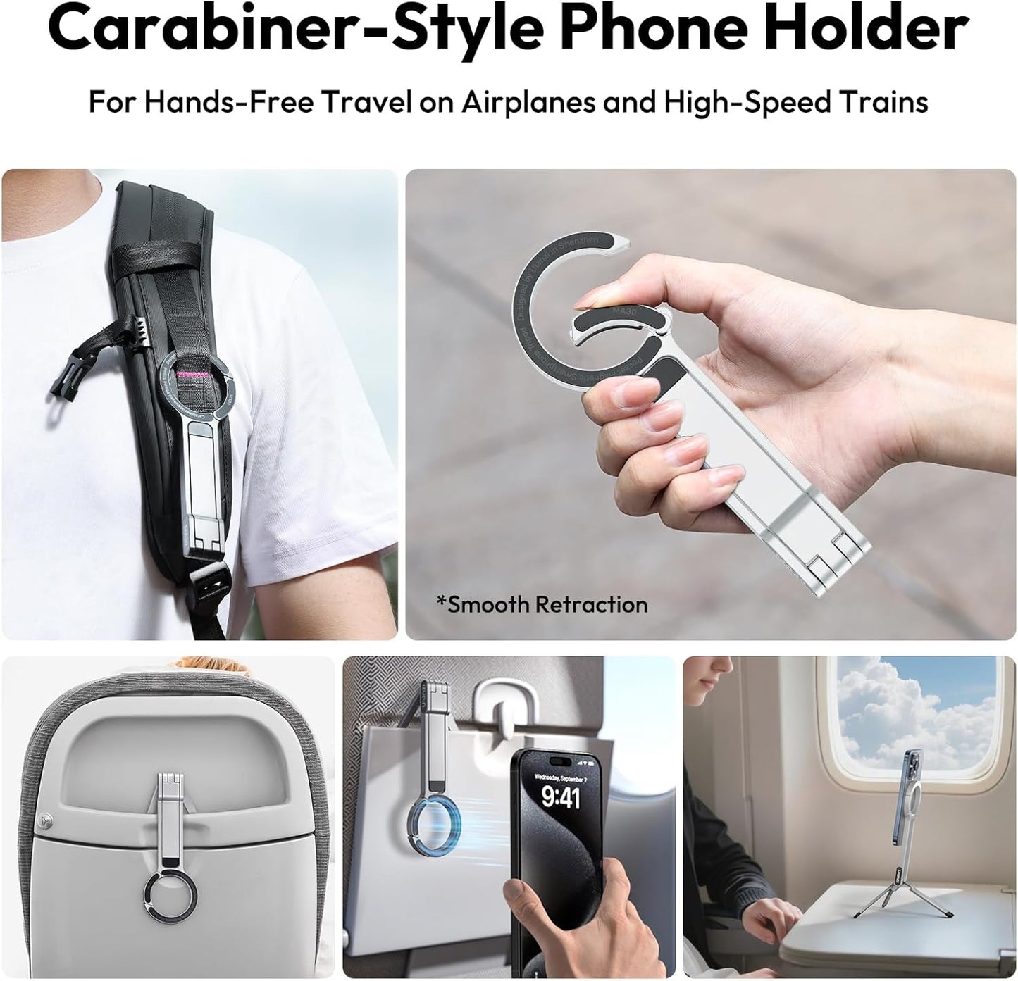 ULANZI MA30 Magnetic Phone Tripod Stand for iPhone - Aluminium Maglock Smartphone Mini Tripod Pocket Cell Phone Stand Strong Magnet Quick Mount Compatible with iPhone 16 15 14 13 12 Series, Silver