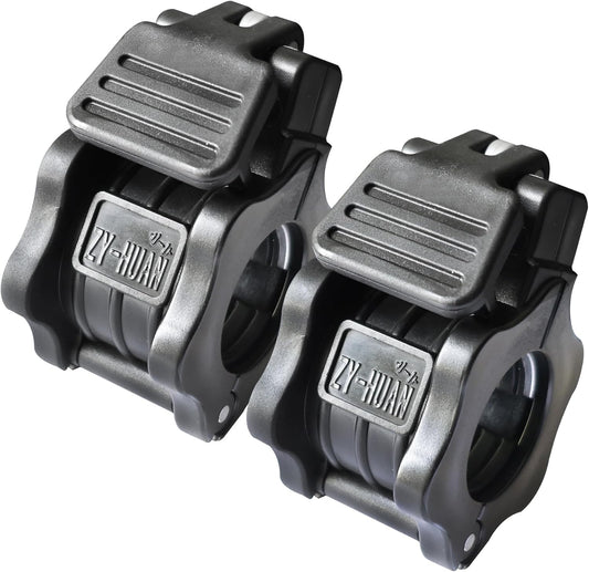 Adjustable Barbell Clips (2-Pack), Fits 0.98-1.1" Olympic & Standard Bars, Secure Locking Collars for Weight Lifting Strength Training
