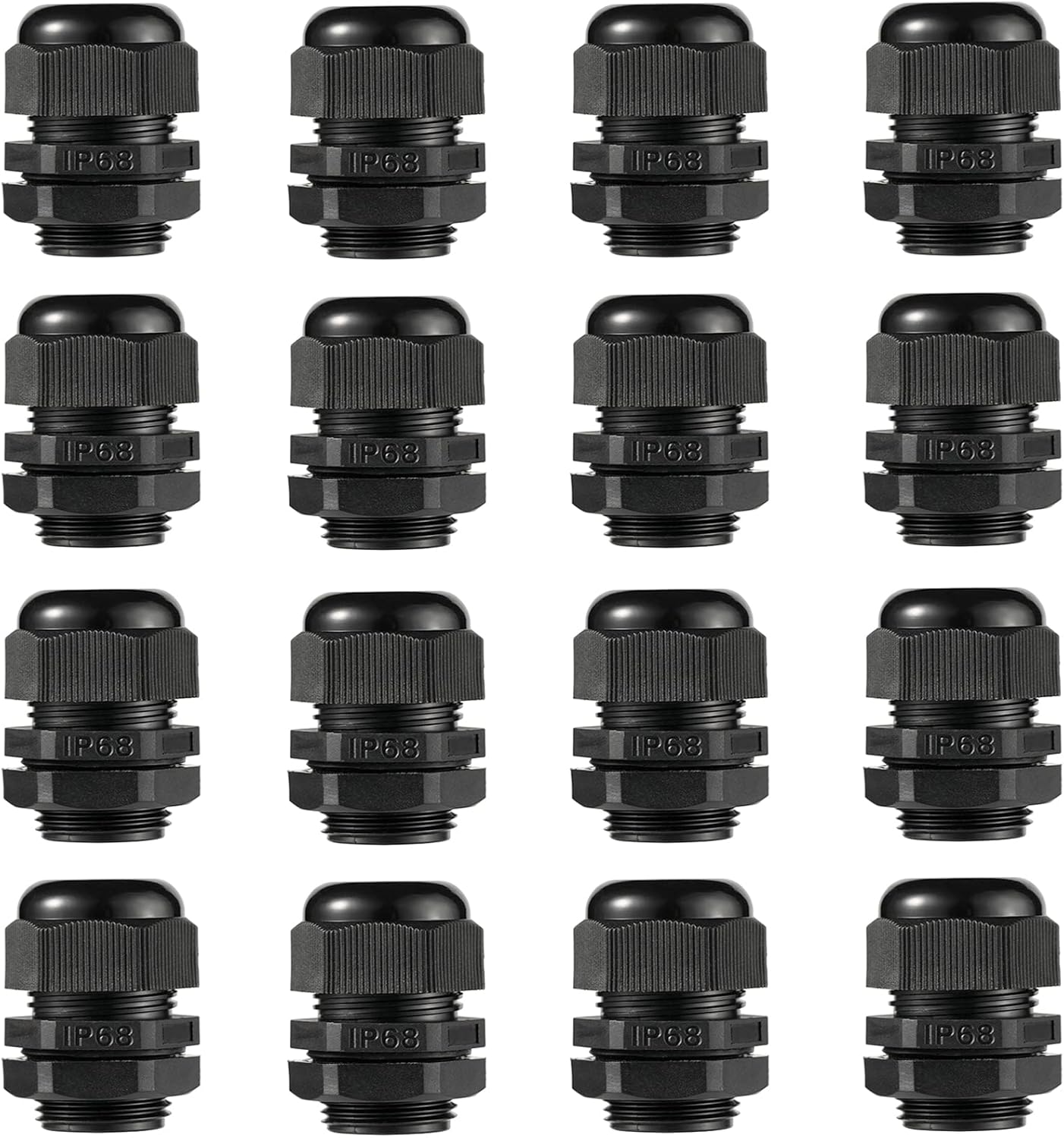 PENGLIN Cable Glands 3/4" NPT Nylon Cable Connector, Strain Relief Cord Connector, IP68 Waterproof Adjustable Locknut(3/4 Inch (16-Pack))