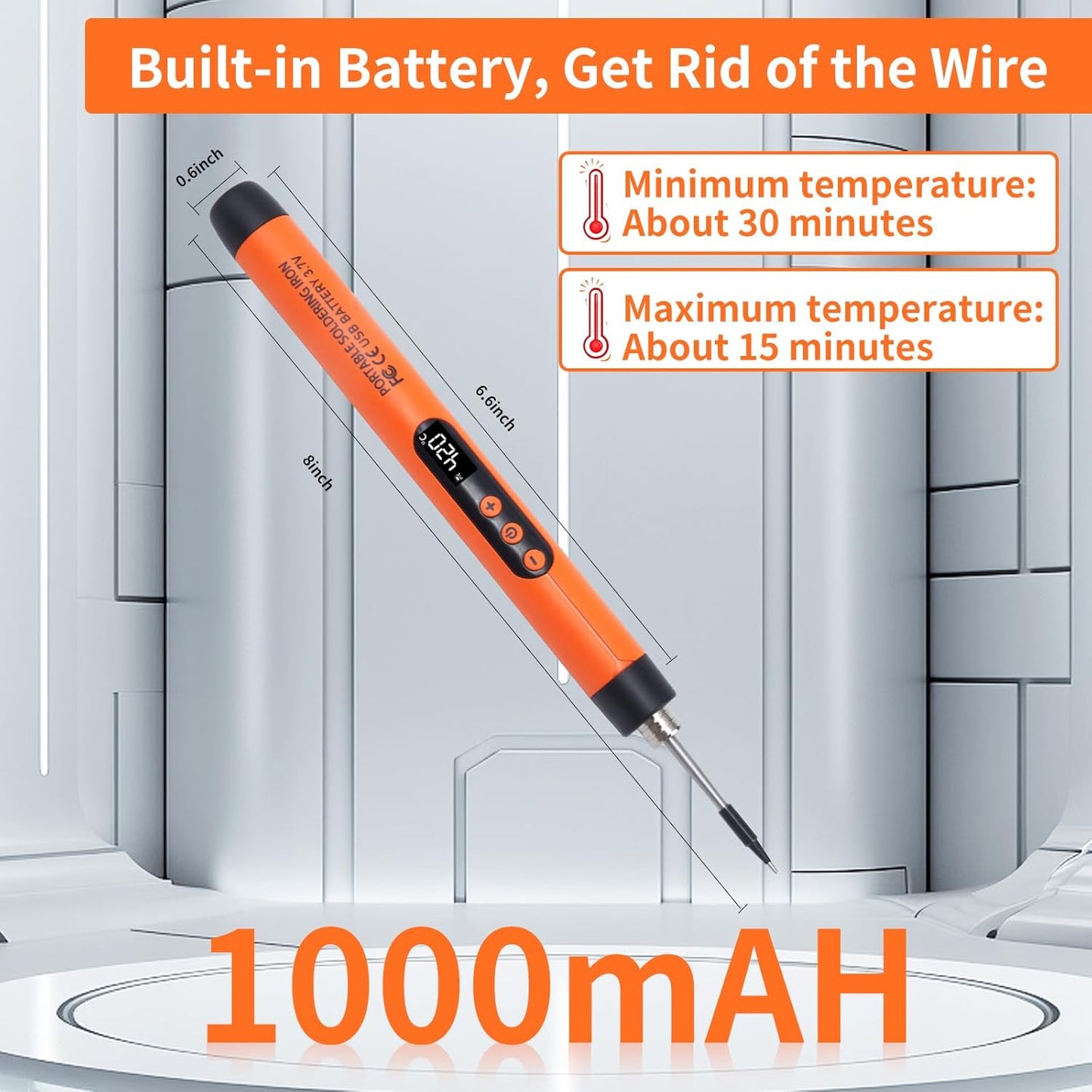 Rechargeable Soldering iron Kit,1000mah USB Wireless Electric Soldering,Cordless Portable,Suitable for DIY and home appliance repair (LCD)