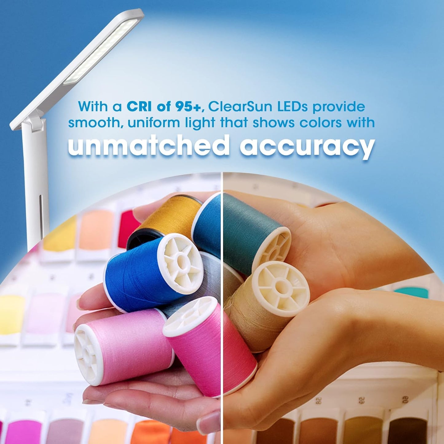 OttLite Charge Up LED Desk Lamp with Wireless Qi Charging & USB Charging Port, with ClearSun LED Technology - Adjustable Neck, 3 Color Temperature Modes, Reduces Eyestrain - Travel-Friendly Task Lamp