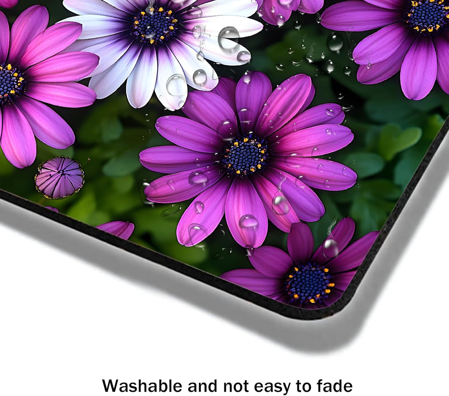 Mouse Pad, Cute Purple Floral Plants Mouse Pads for Desk, 9.5" x 7.9" Non-Slip Rubber Base Computer Mousepad with Women, Portable Square Design for Wireless Mouse and Pad Laptop Office & Travel