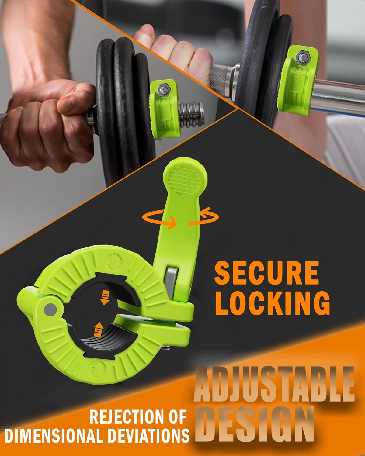 MAXRICH Barbell Clamp 1 inch Multiple Sizes & Adjustable Weight Clips for Quick Release Barbell Collars