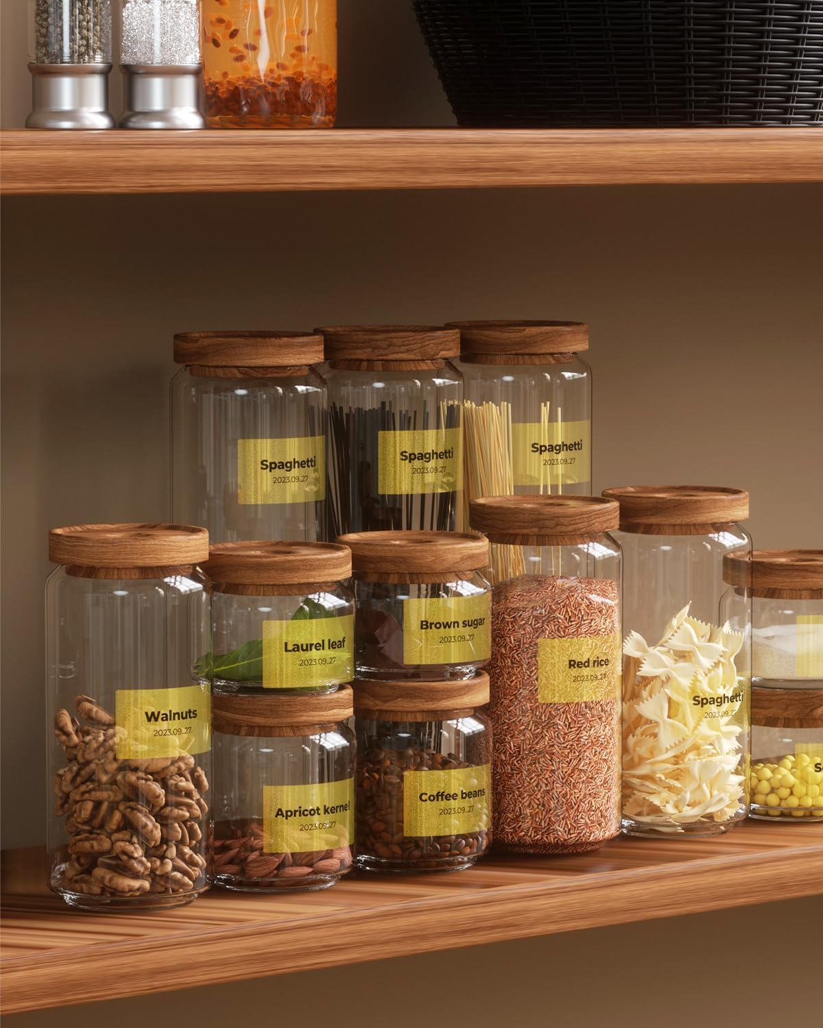 MUNBYN 2.25x1.25 Inch Gold Transparent Thermal Labels, Rectangle Fine Glitter Printable Thermal Stickers for Small Businesses, 500 Labels/1 Roll