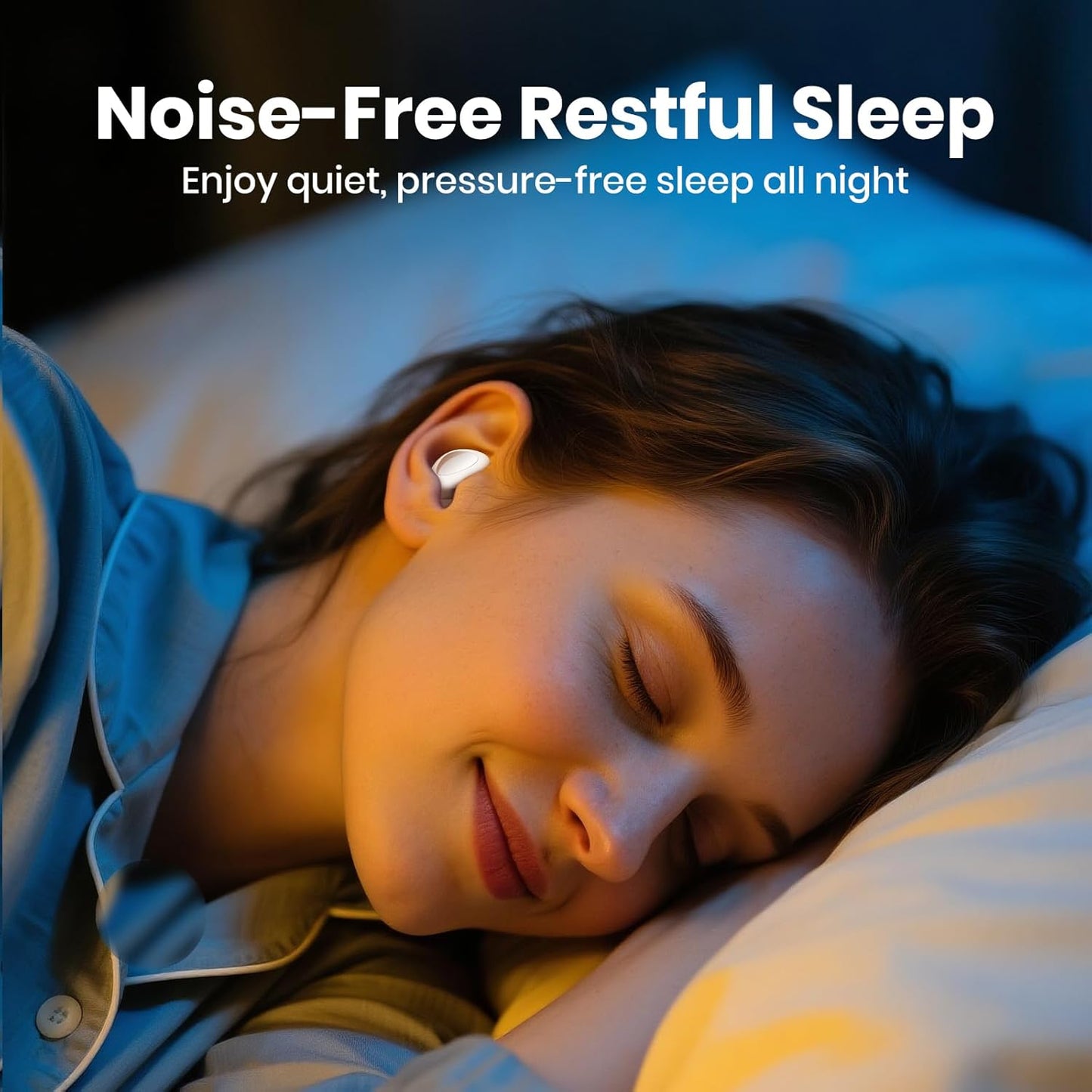 Ear Plugs for Sleeping Noise Cancelling, 45dB Reusable Silicone Ear Plugs for Concert, 8 Tips Earplugs for Noise Reduction, Hearing Protection Earplugs for Sleep, Concert, Snoring, Work, White