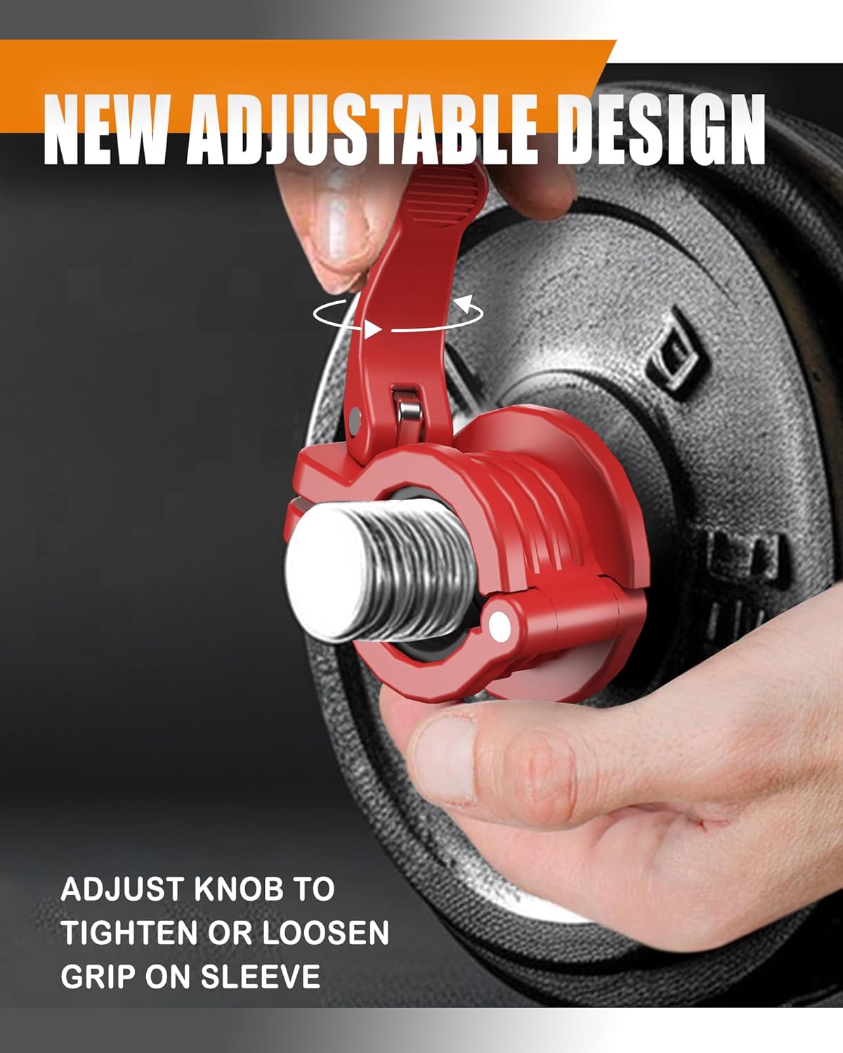 MAXRICH T Barbell Clamp 1 inch Multiple Sizes & Adjustable Weight Clips for Barbell Quick Release Barbell Clips|Barbell Collar Bar Locks for Weight Lifting (Red)