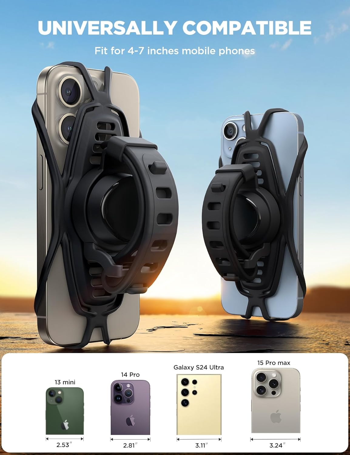 JOYROOM Bike Phone Holder, 2024 Upgrade Phone Mount for Bike [7.2'' Big Phone Friendly&Ultra-Stable], Bicycle Motorcycle Phone Mount Holder Handlebar Cell Phone Clamp for iPhone 15/16 Pro Max Scooter