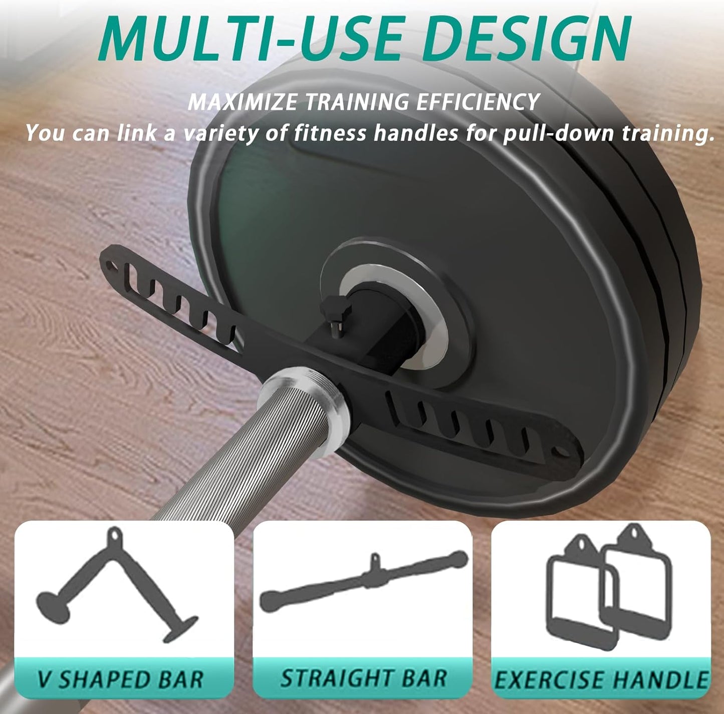 Double to Single Adaptor Plate for Cable Pulley Machines Durable Solid Stainless Steel with 3 Carabiners Suitable for Dual Cable Machines LAT Pulldown, Shoulder & Biceps Exercises