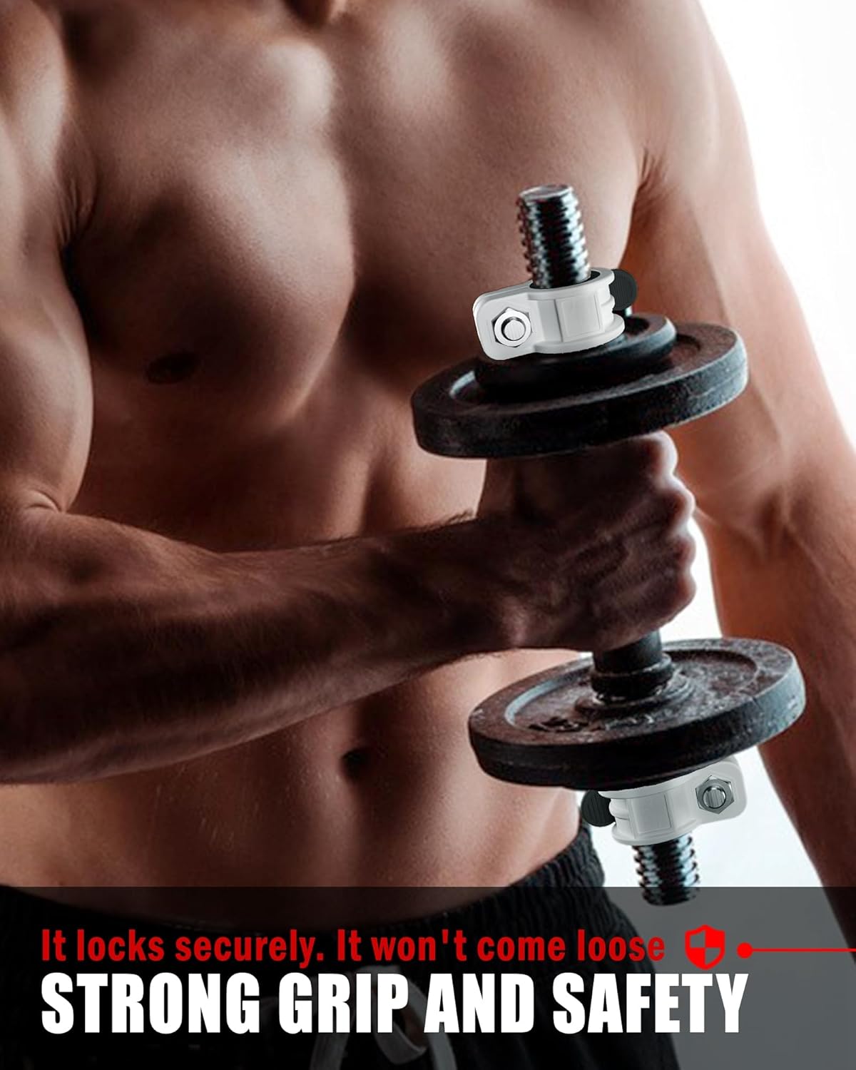 Narrow Barbell Clips 2.5cm Width for Olympic Bars, 0.9-1.18inch Adjustable Weight Clamps, Quick Release Locking Collars for Weightlifting