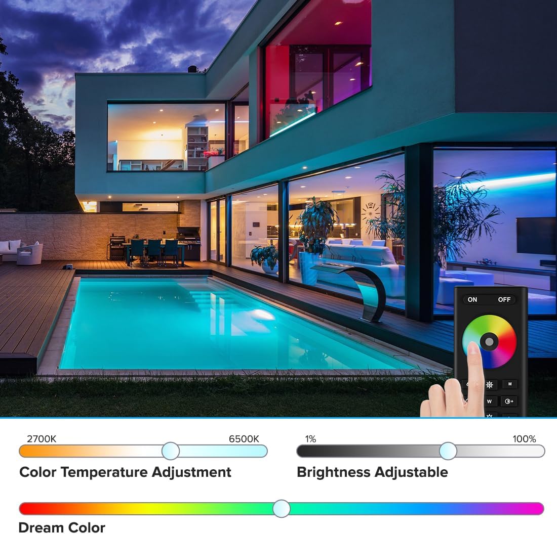 BTF-LIGHTING 5050SMD FCOB COB RGB RF Remote RC03RFB &4PCS C03RF LED Tuya LED Controller Kit 4 Zones RF 2.4GHz Wireless Remote Group Control PWM RGB (+ R G B) 4pin LED Strip DC5V DC12V DC24V