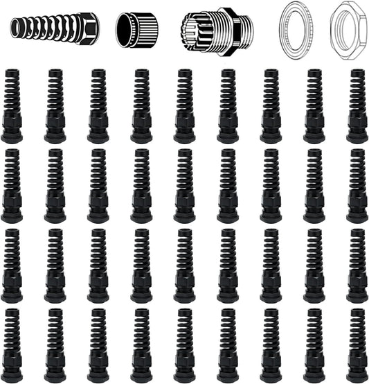 36 Pcs Waterproof Cable Gland,PG13.5(NPT 1/2) Thread(6-12mm), Suitable for Various,waterproof wire grommet Strain Relief Cord Connectors,Suitable for Various Electrical Installations"