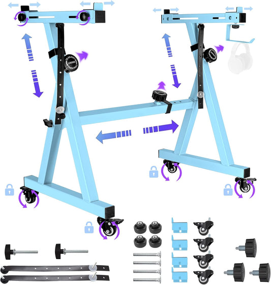 Universal Keyboard Stand, Z-style Heavy-Duty Piano Stand, Adjustable and Portable Piano Keyboard Stand for 61 and 88 Keys, Blue