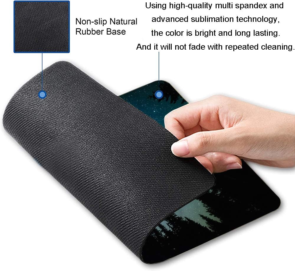 Milky Way Rises Over The Pine Trees Mouse Pad, Nature Mouse Pad, Custom Gaming Mouse Pads Non-Slip Rubber MousePads for Computers Laptop Office