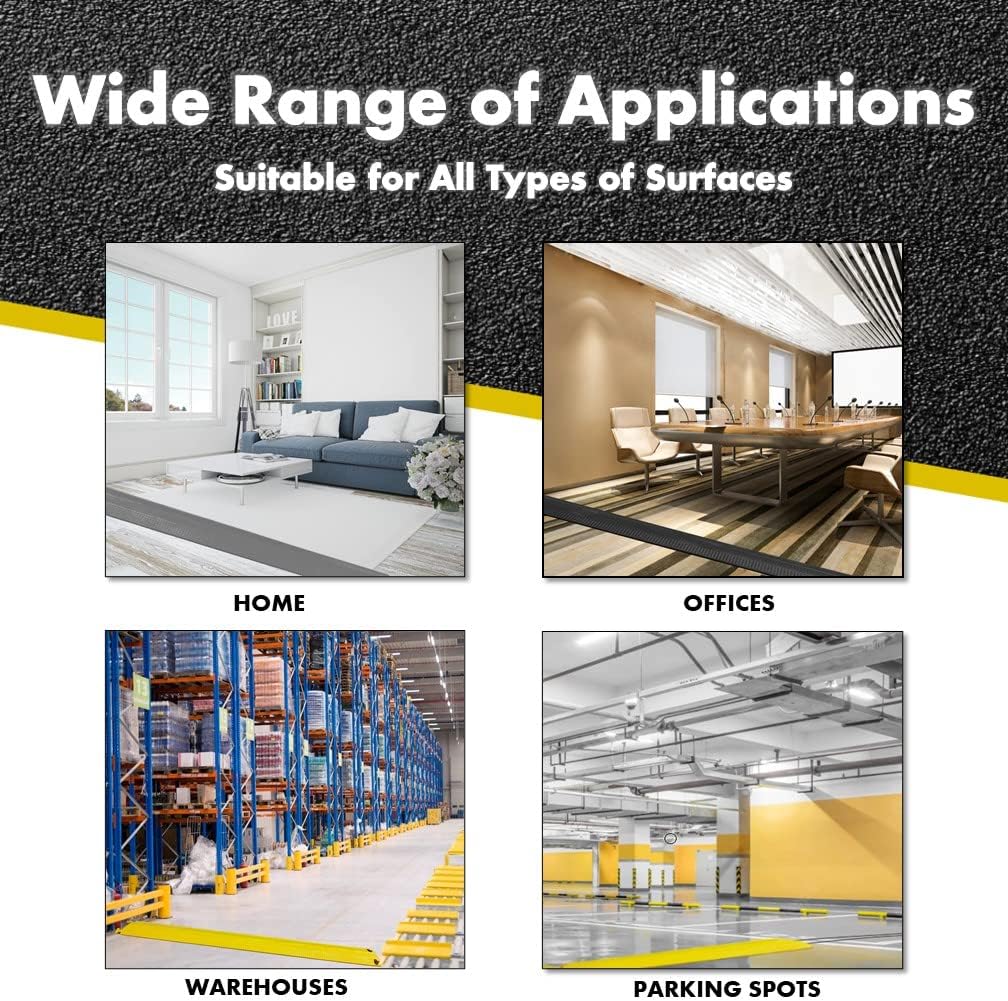 Kable Kontrol Drop Over Floor Cord Cover – 36” Inch Long 1 Channel Cable or Wire Protector – 280 Pcs Bulk Pack - Rubber Ramp for Indoor and Outdoor Use – Black