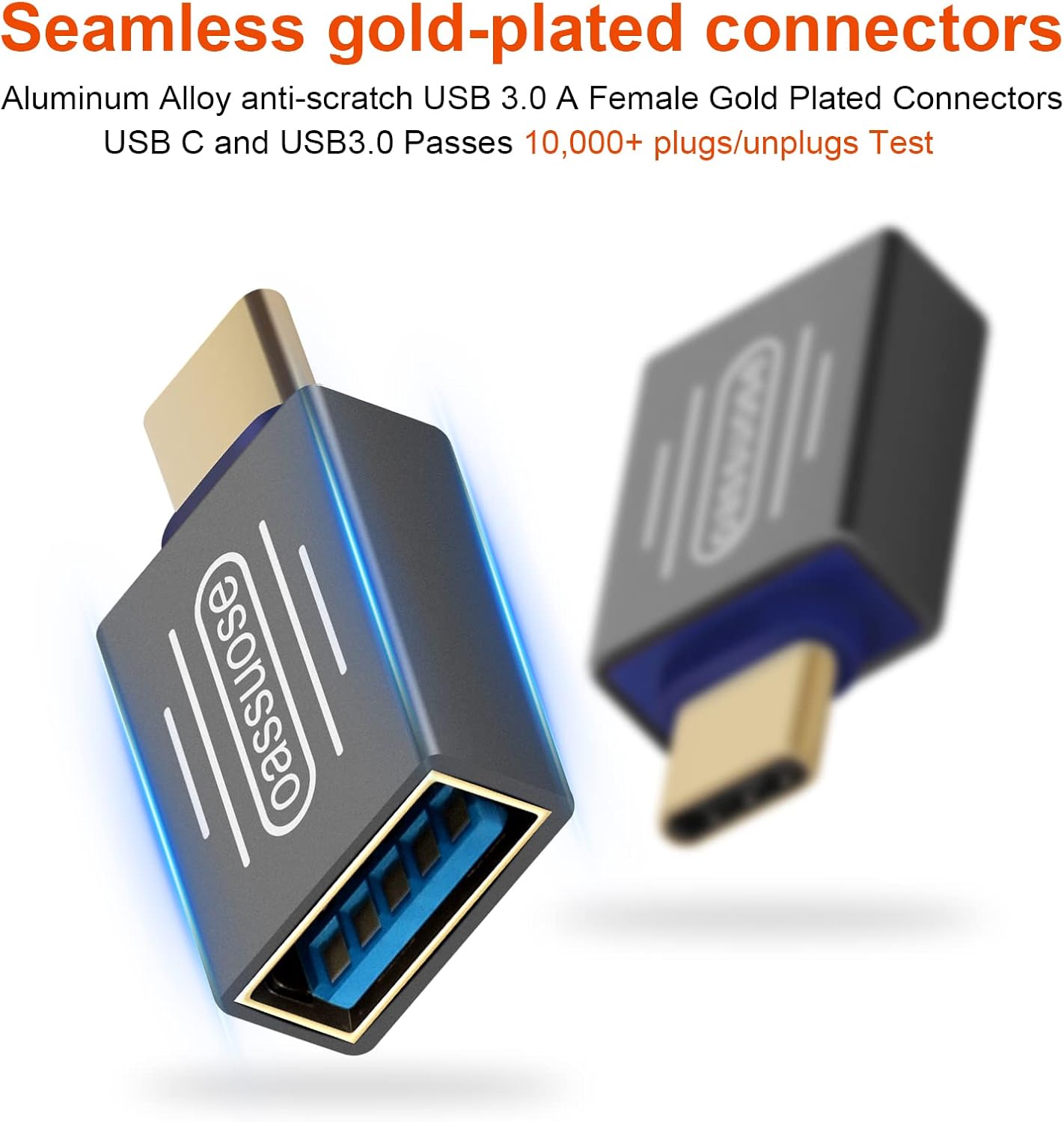 4-Pack USB C to USB Adapter [Gold-Plated],Type-C Male to USB 3.0 Female Adapter,Thunderbolt 3/4 to USB OTG Adapter for MacBook Pro 2020,iPad Pro 2020,MacBook Air 2020 and More Type C Devices (Grey)