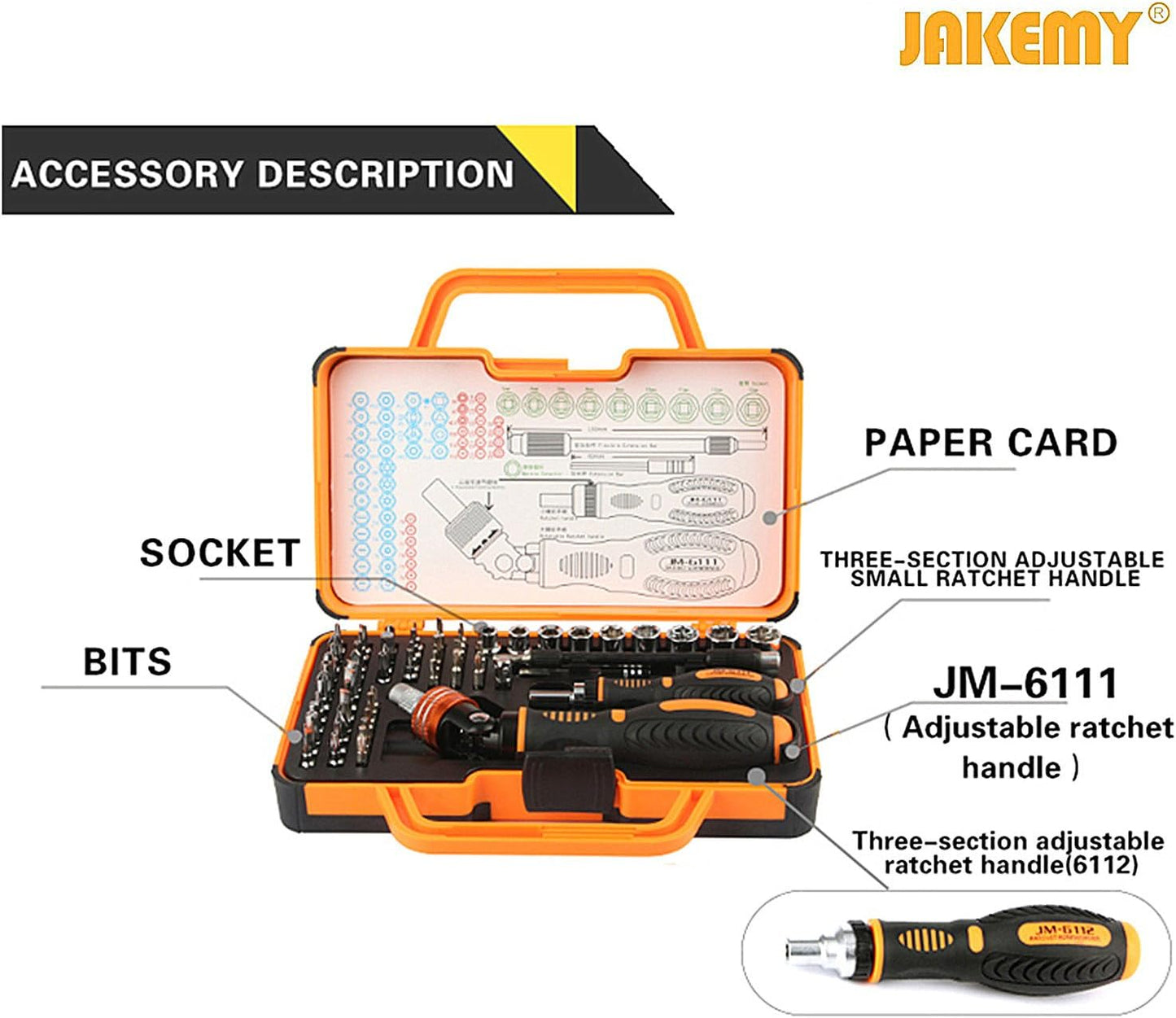 Precision Ratchet Screwdriver Set, JAKEMY 69 in 1 Household Screwdriver Home Repair Tool Kit, Disassemble Magnetic Rotating Ratchet Screwdriver Kit for Furniture/Car/Computer/Electronics Maintenance
