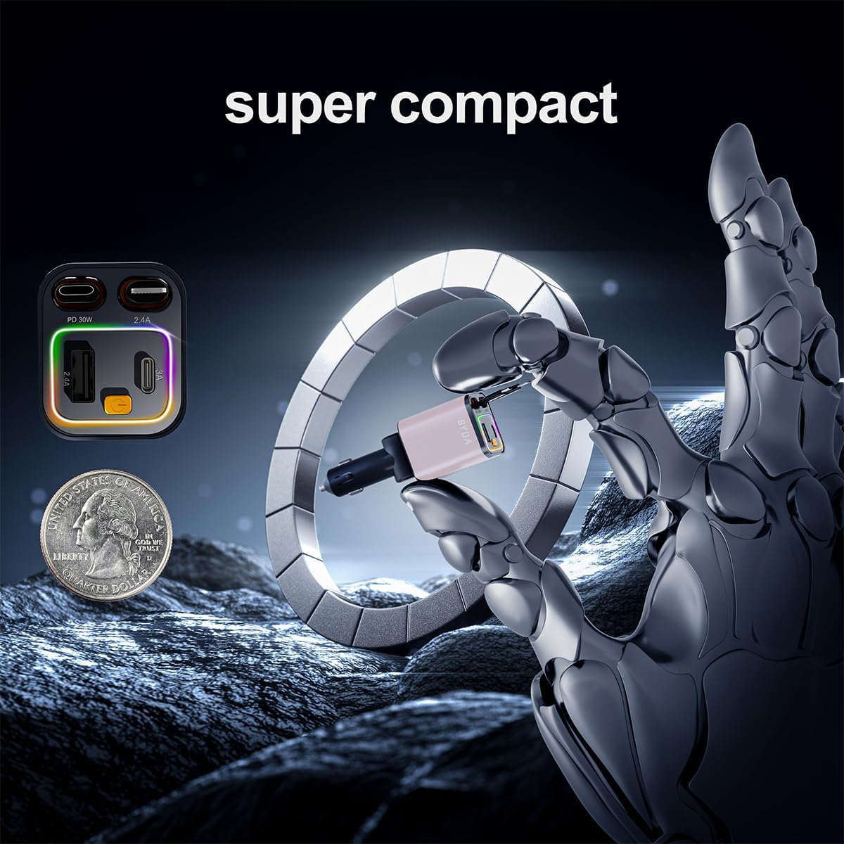 [2025 Mirco-Version] 4 in 1 Retractable Car Charger,69W Car Charger USB C,Cigarette Lighter Adapter,Fast Charging for iPhone 16e/16/15/14,13,Android (Pink, for Lightning+USB-C)